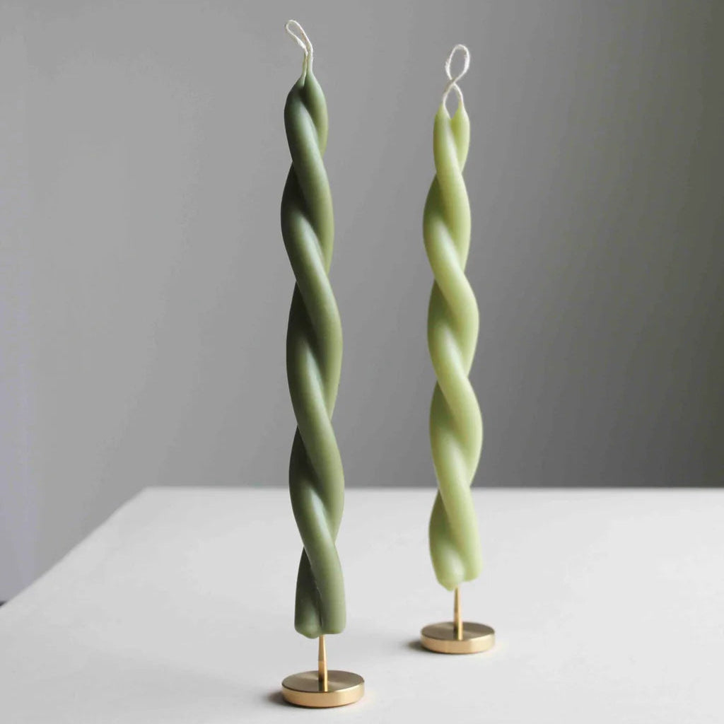 Twisted Candle, Nettle by WAX Atelier, hand-dipped beeswax, view 2