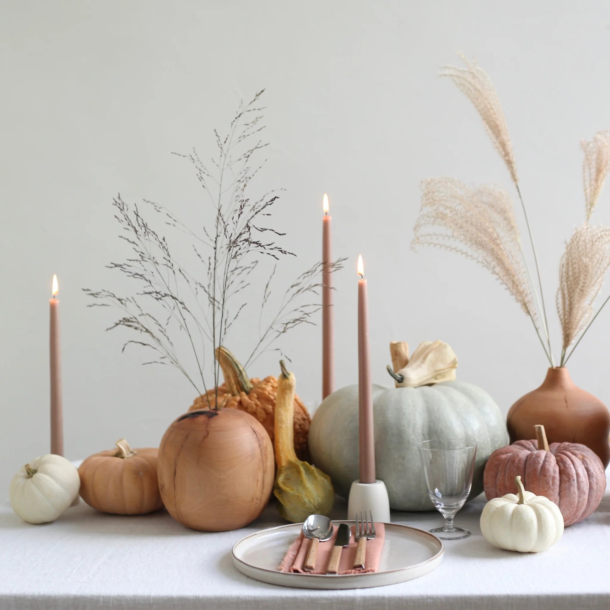 12" Dipped Taper Candles - Greige