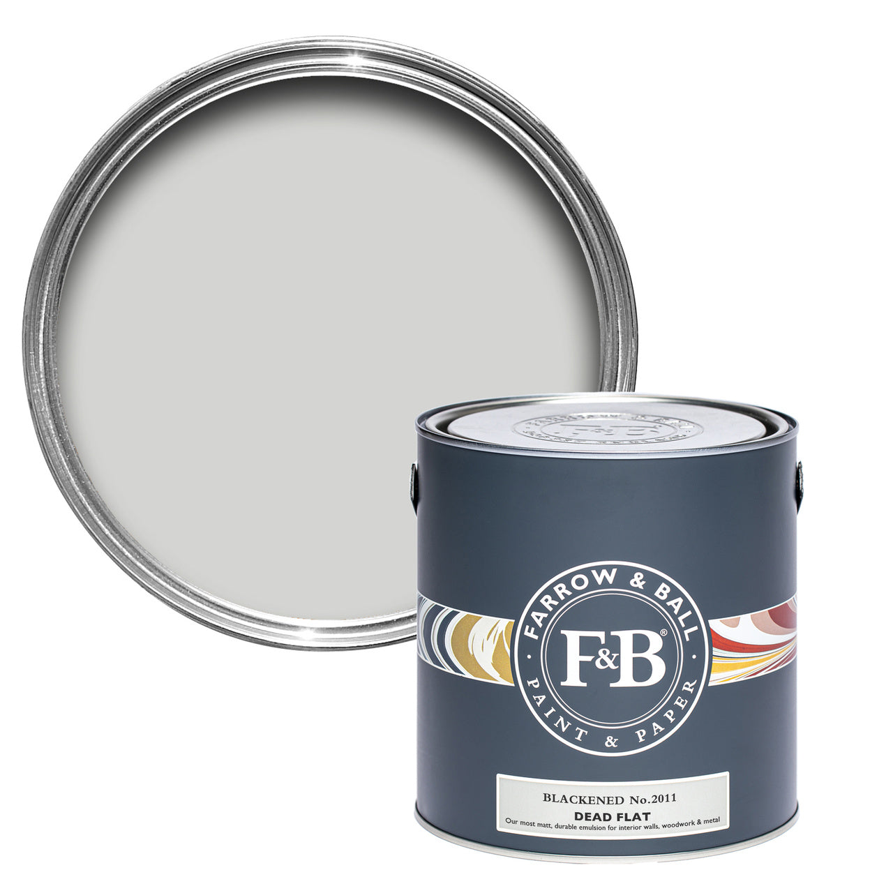 Blackened No.2011 paint tin and swatch