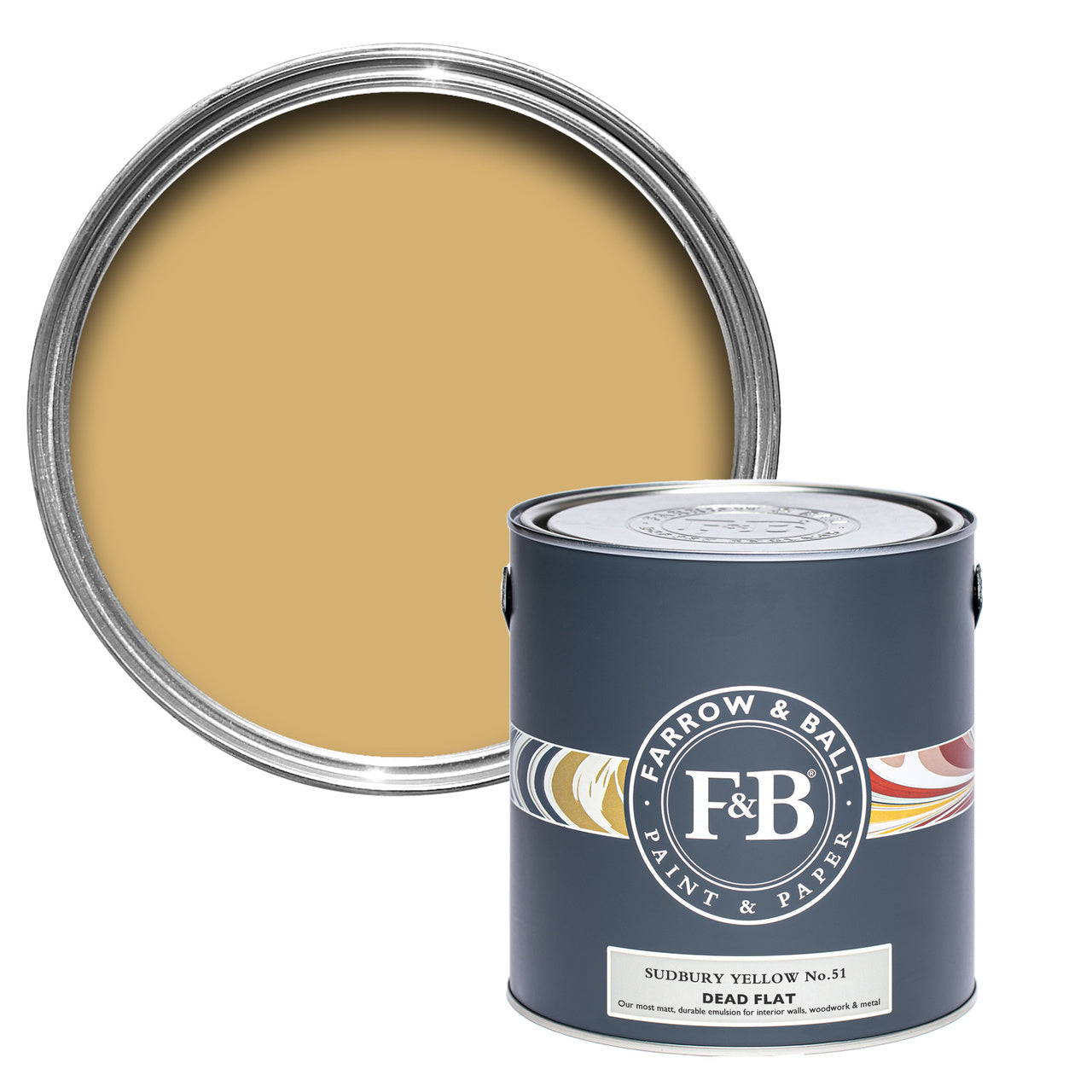 Sudbury Yellow No.51 paint tin and swatch