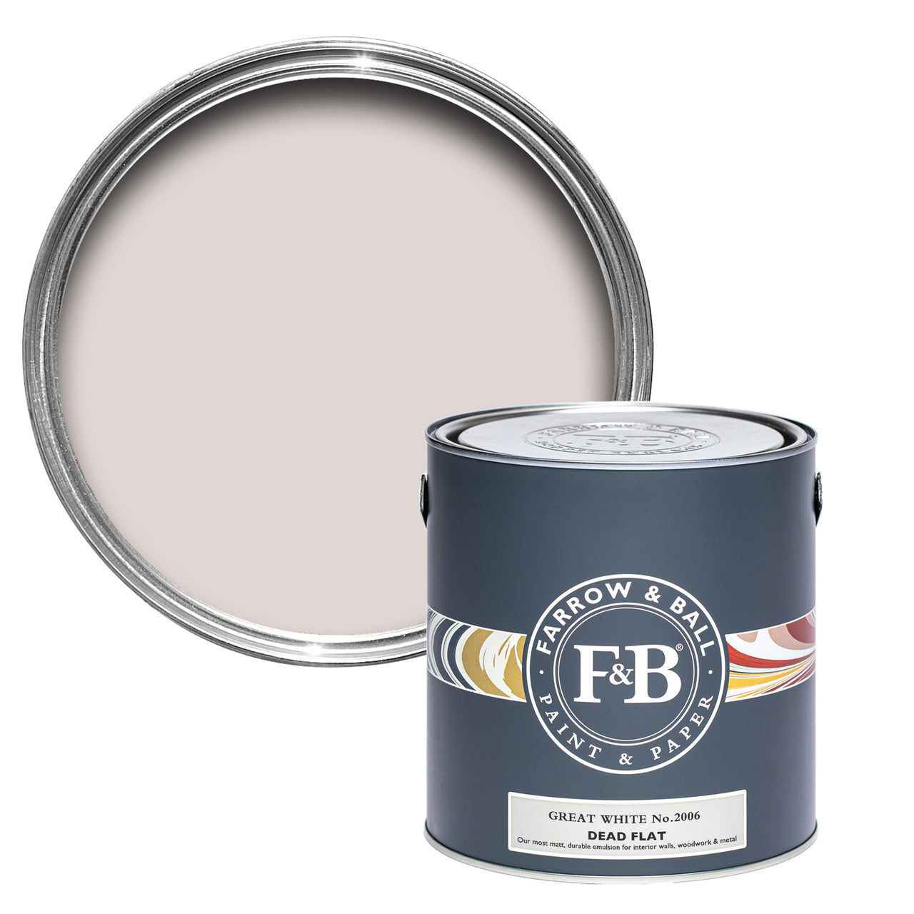 Great White No.2006 paint tin and swatch