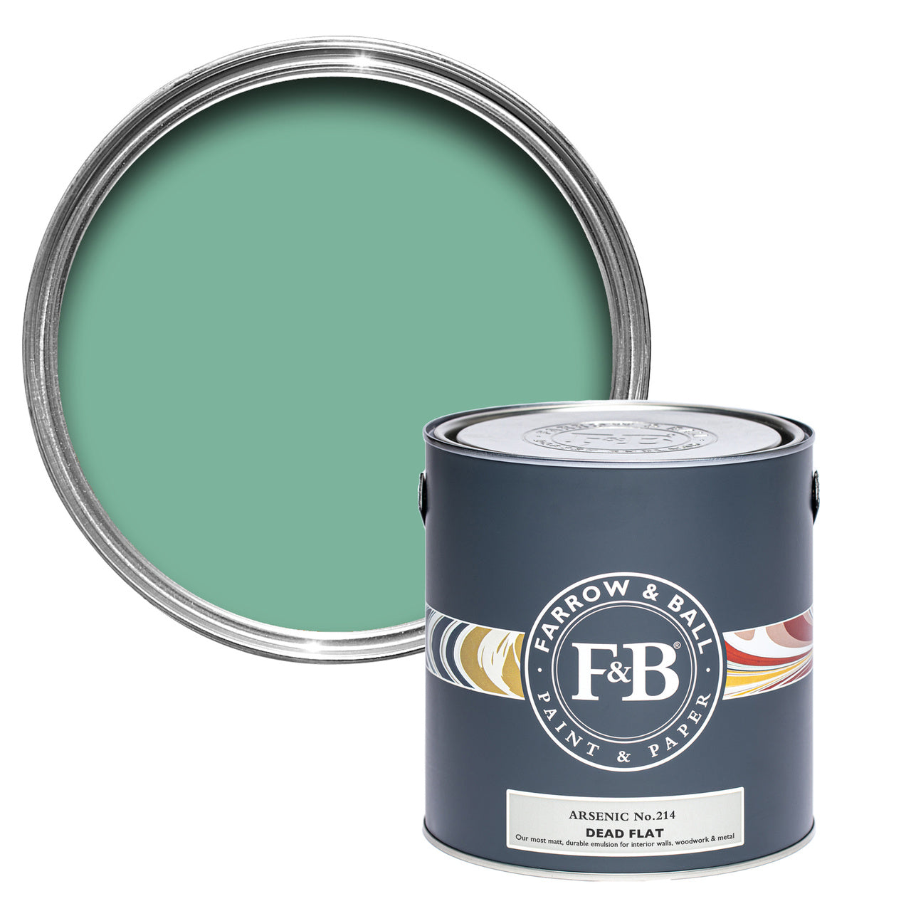 Arsenic No.214 paint tin and swatch