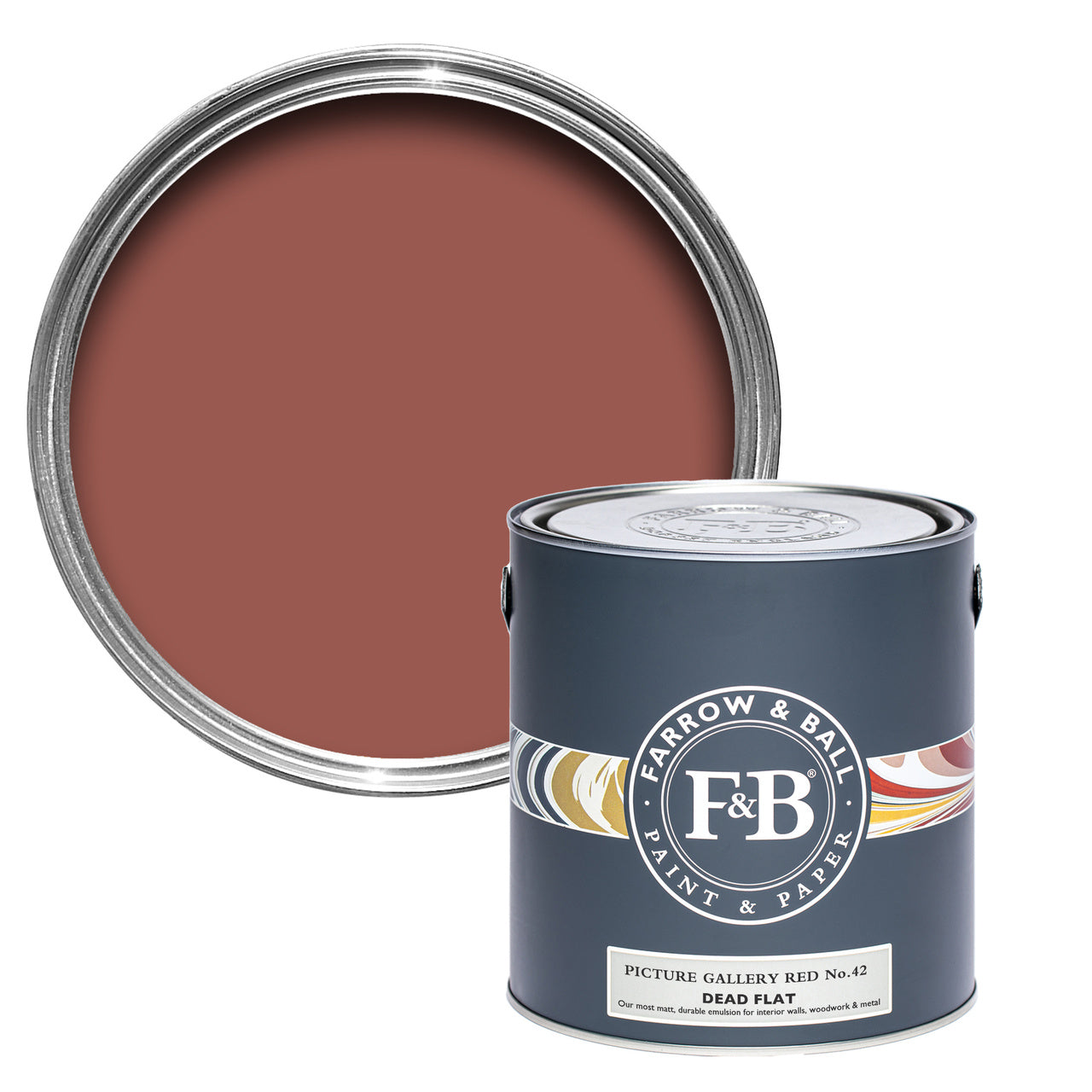 Picture Gallery Red No.42 paint tin and swatch