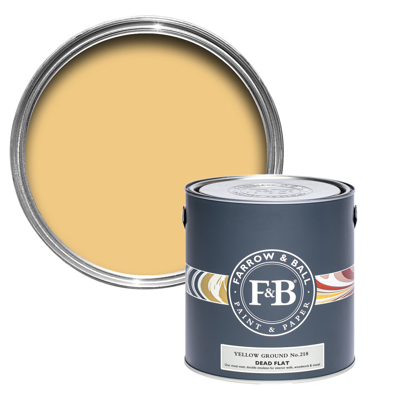 Yellow Ground No.218 paint tin and swatch