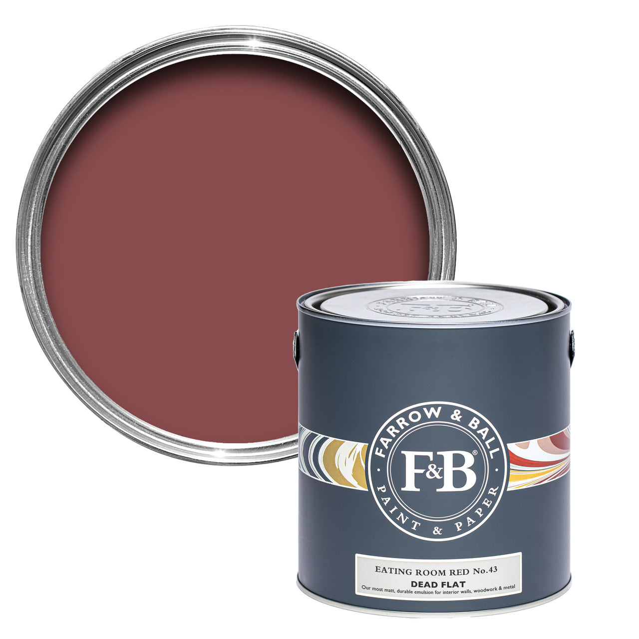 Eating Room Red No.43 paint tin and swatch