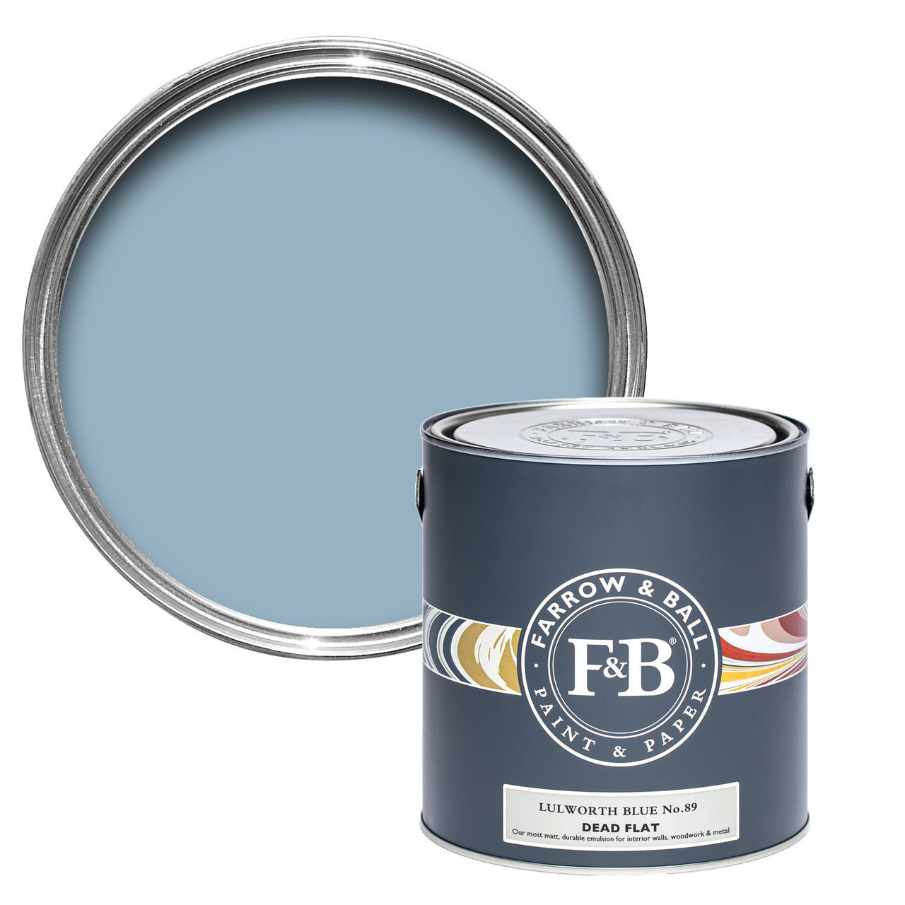 Lulworth Blue No.89 paint tin and swatch