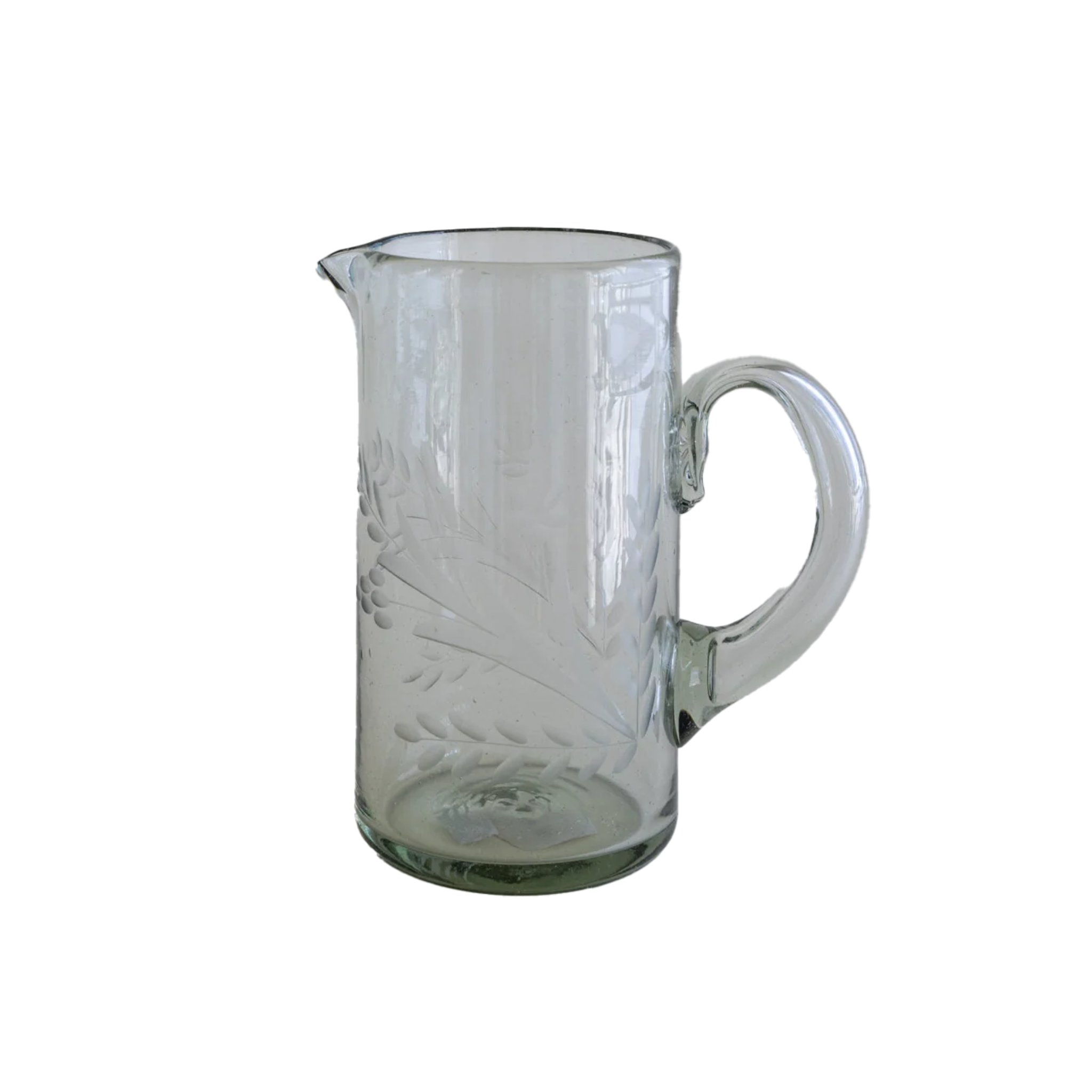 Etched Glass Pitcher