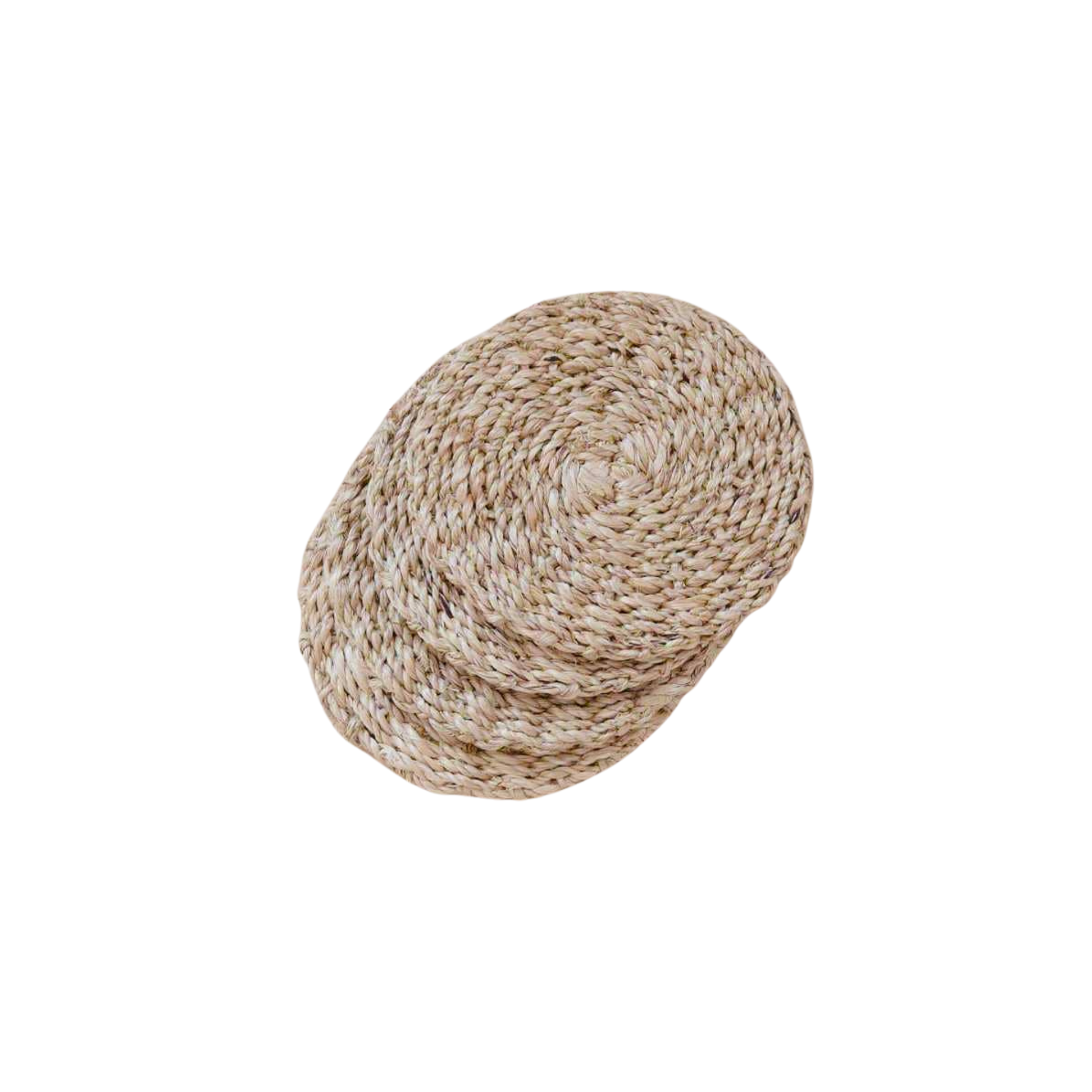 Set of 4 Round Woven Coasters - Natural