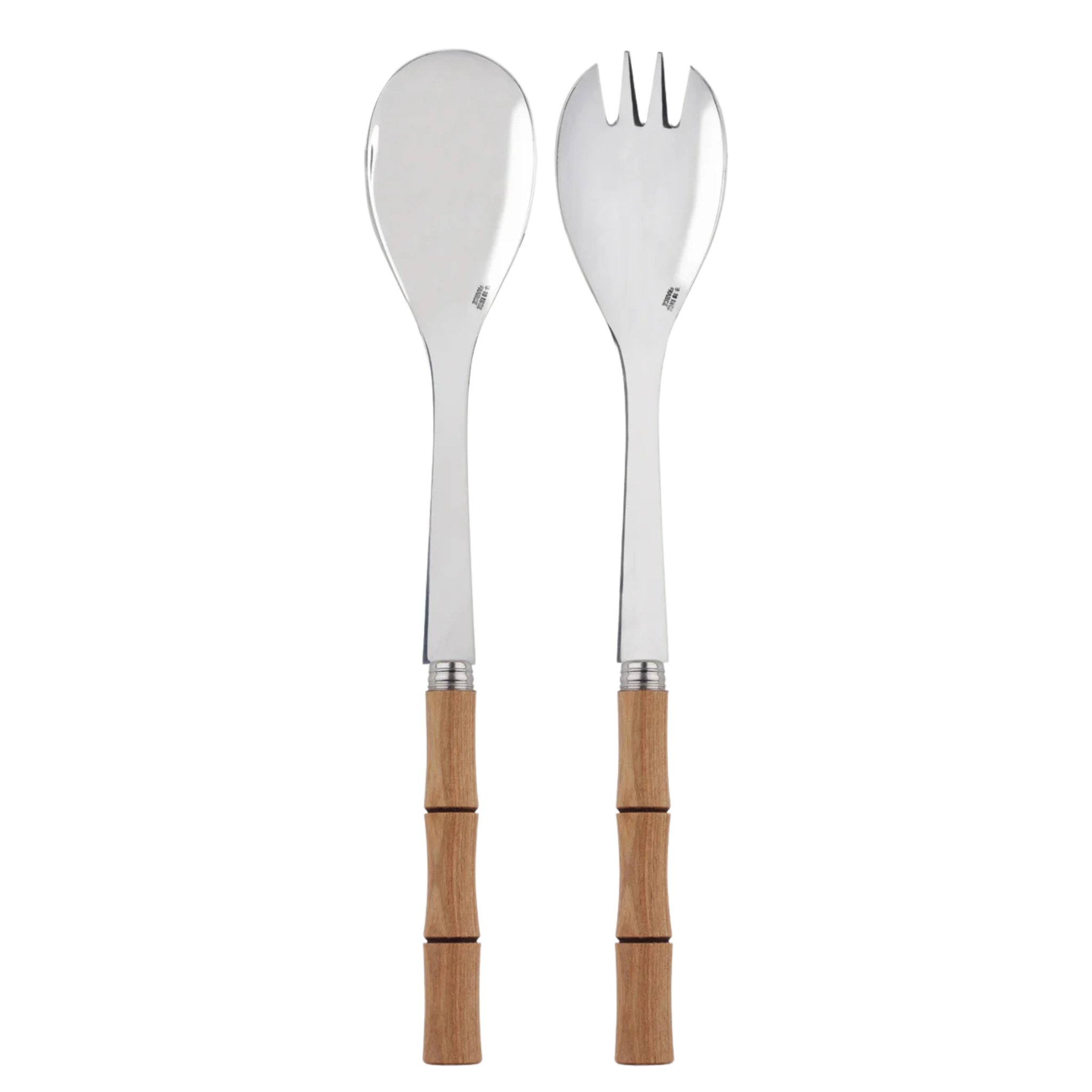Bamboo Salad Cutlery Set - Light Press Wood