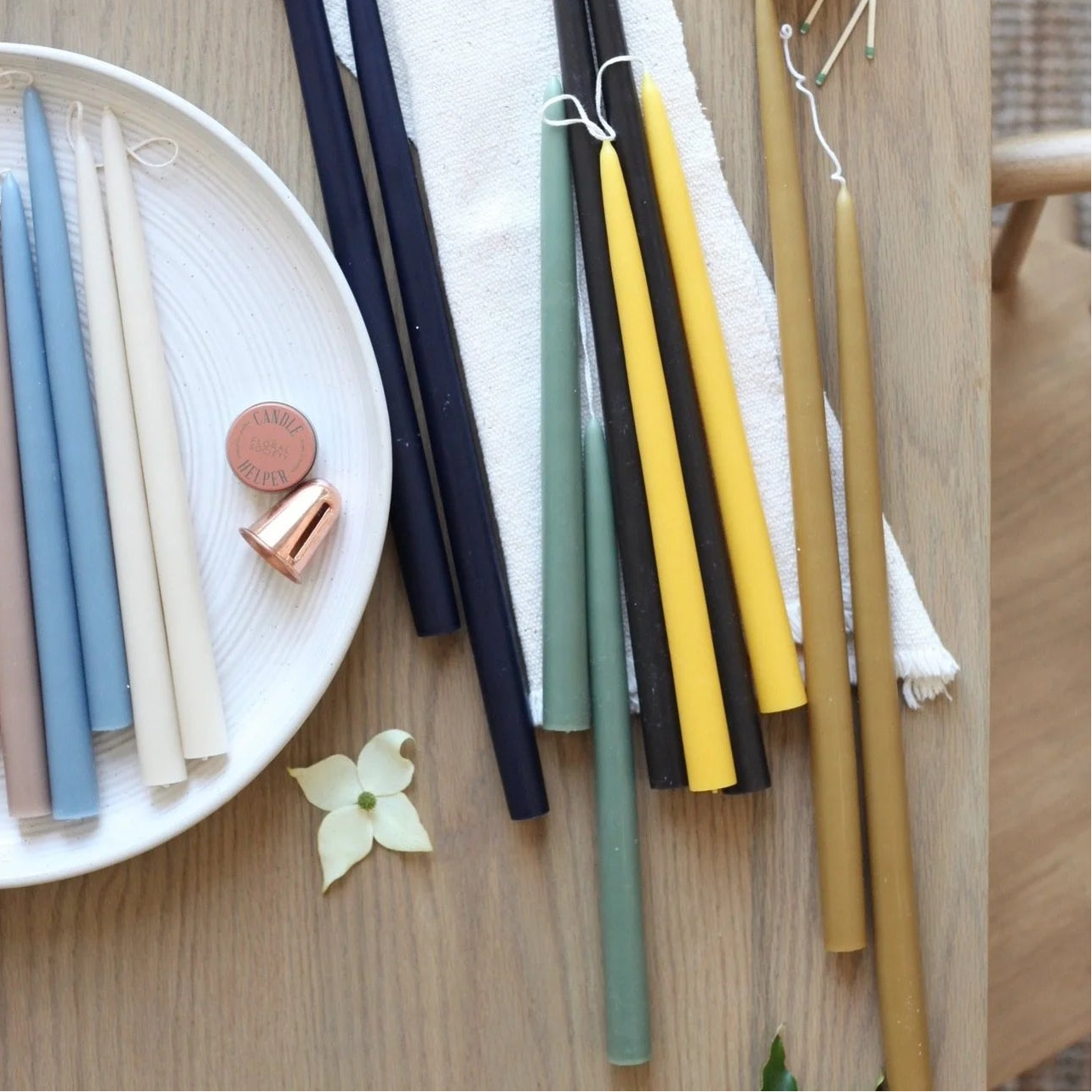 18" Dipped Taper Candles - Moss