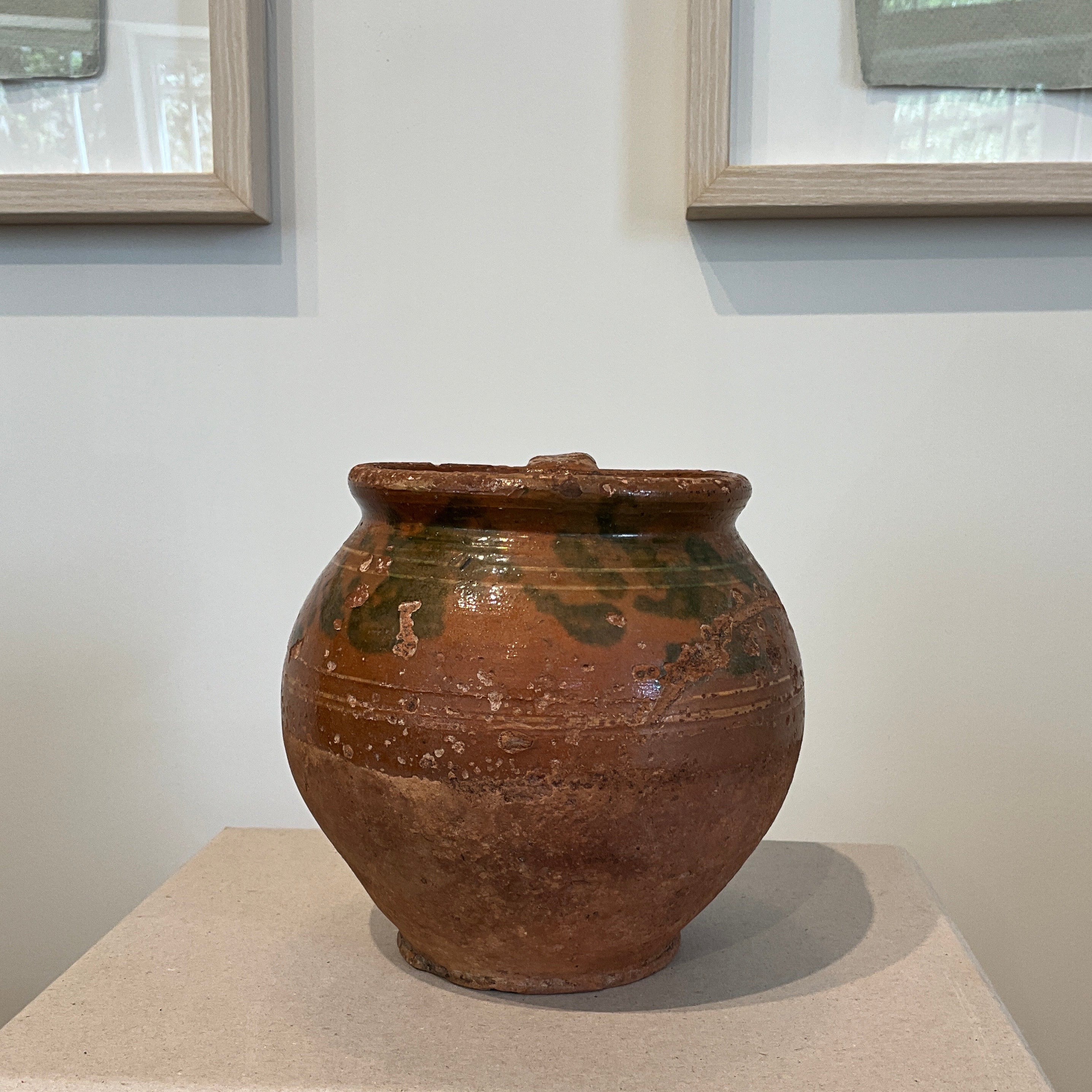 Vintage Ceramic Splatter Vase with Handle