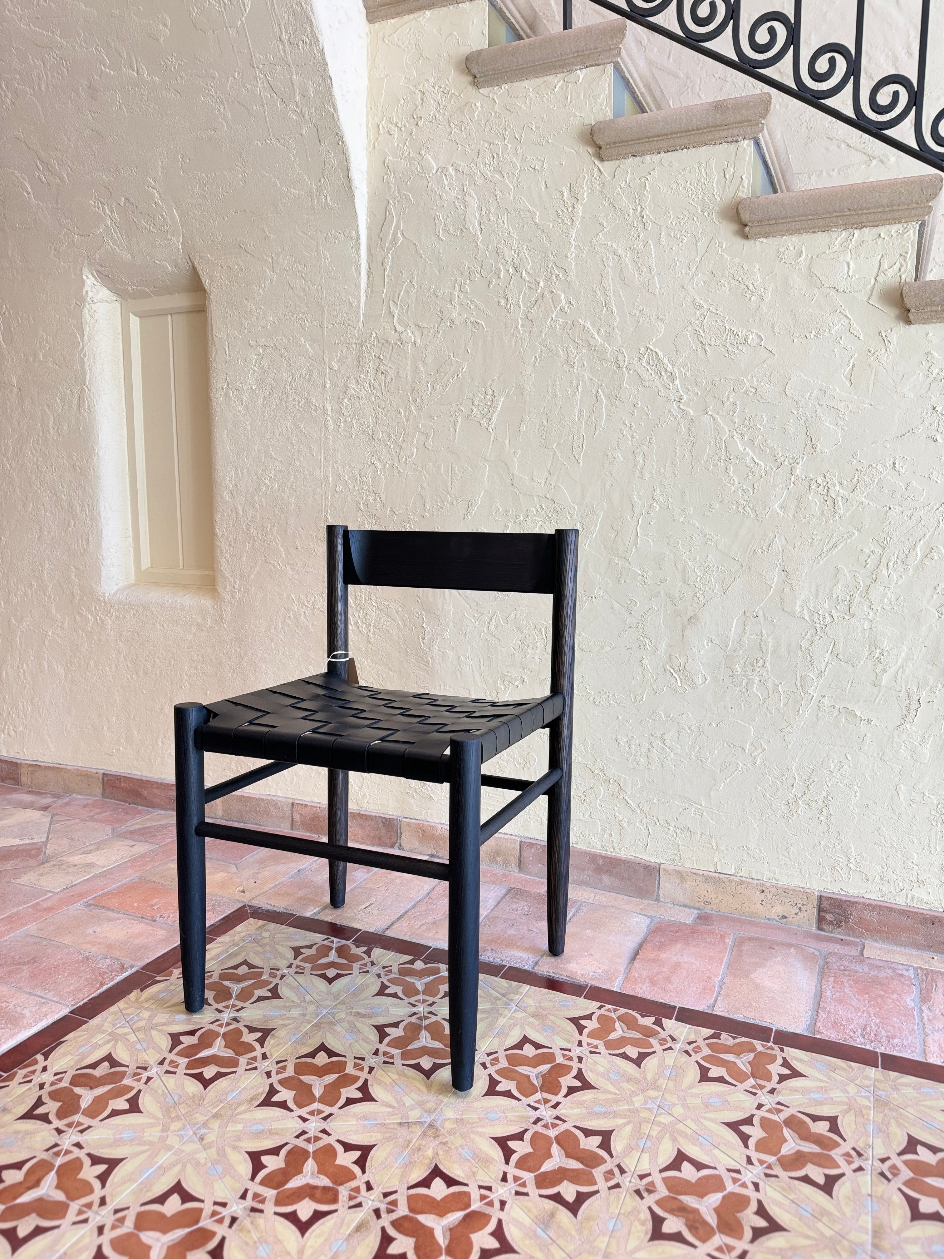 Gaon Chair - Black Oak & Black Leather