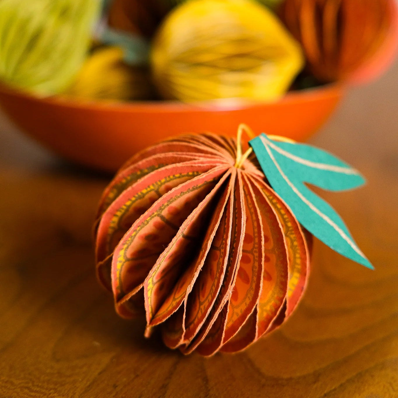 Orange Honeycomb Ornament