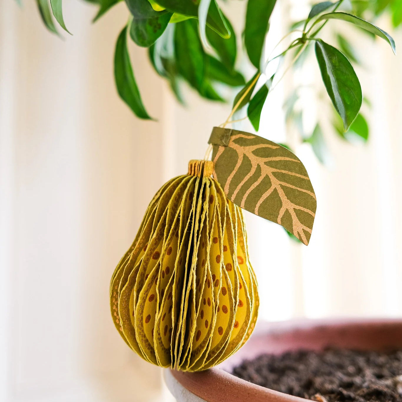 Pear Honeycomb Ornament