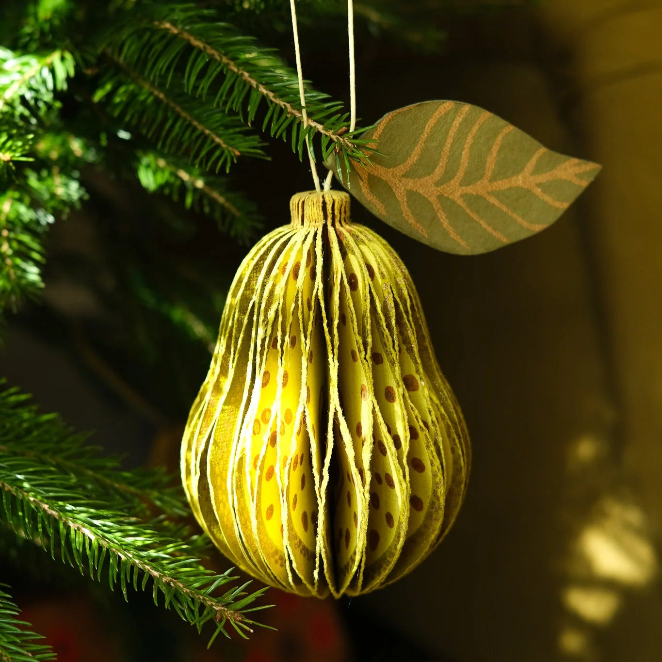 Pear Honeycomb Ornament
