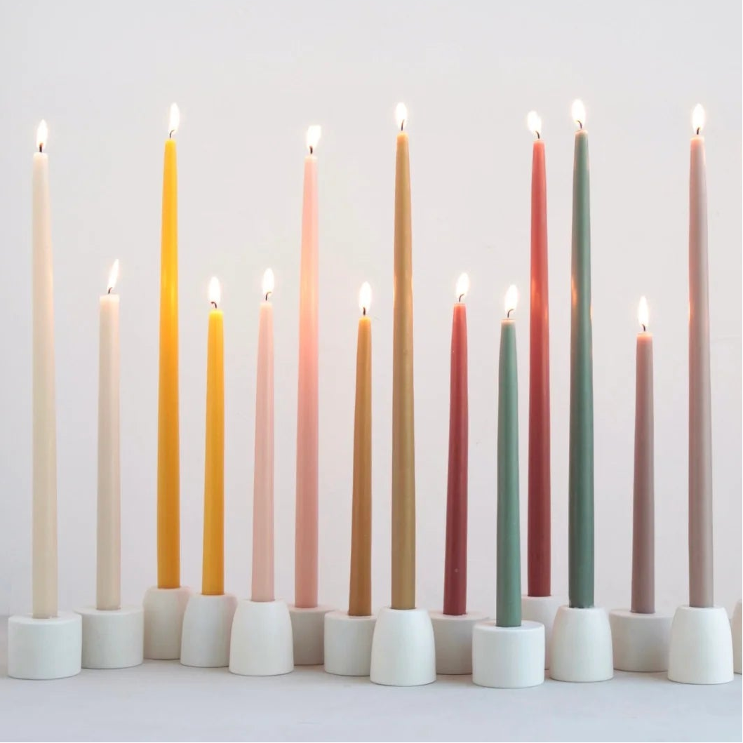18" Dipped Taper Candles - Moss