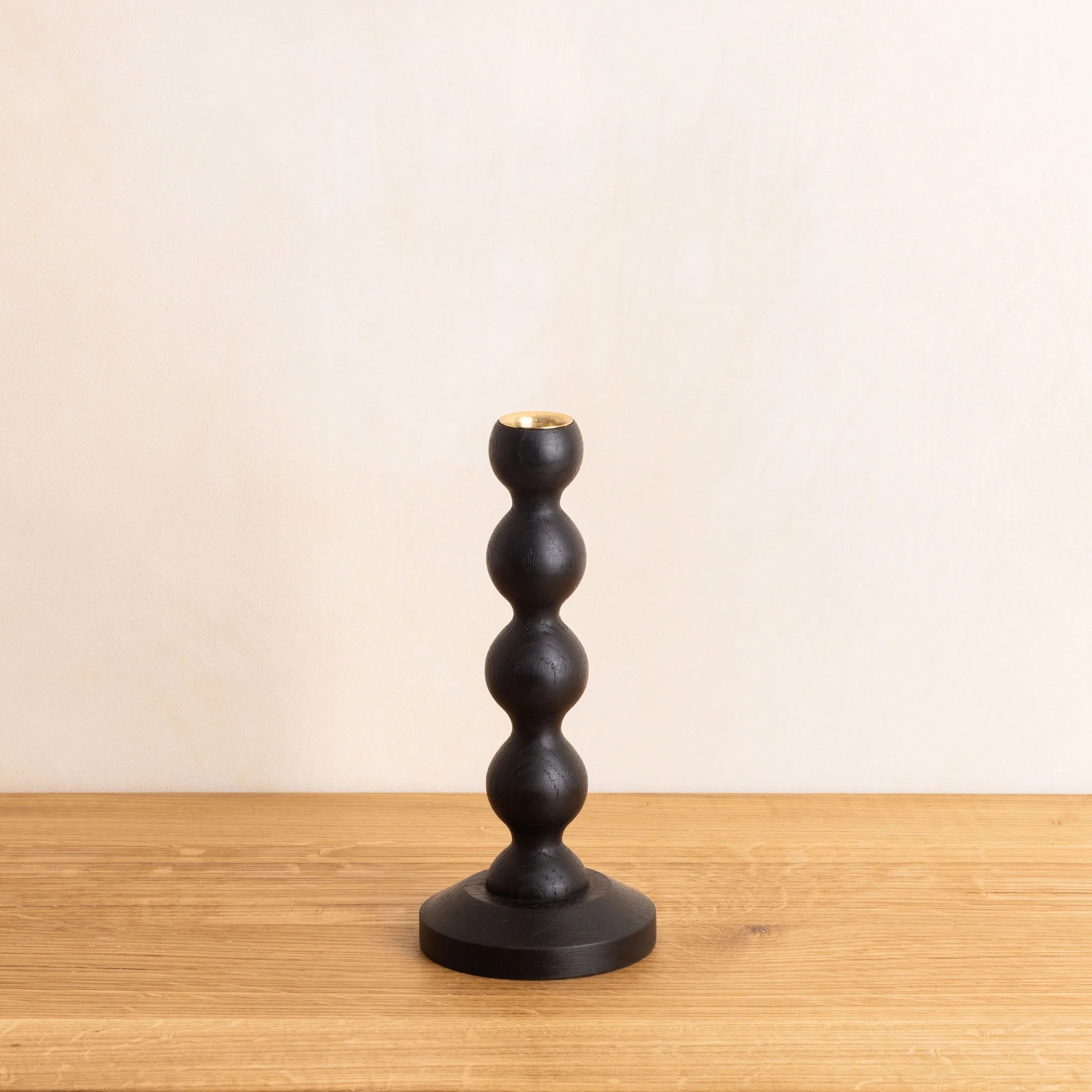 Bobbin Candle Stick - Ebonized Oak