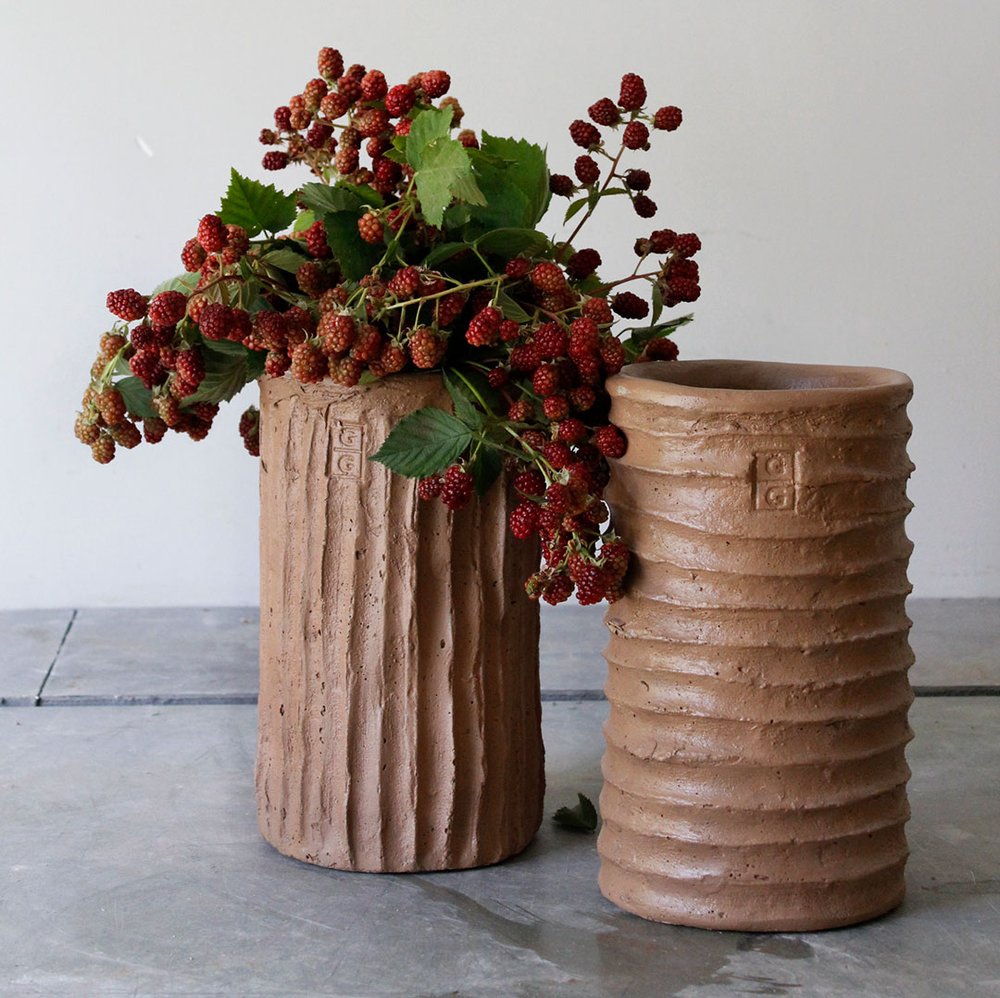 Handmade Cement Vase - Terracotta