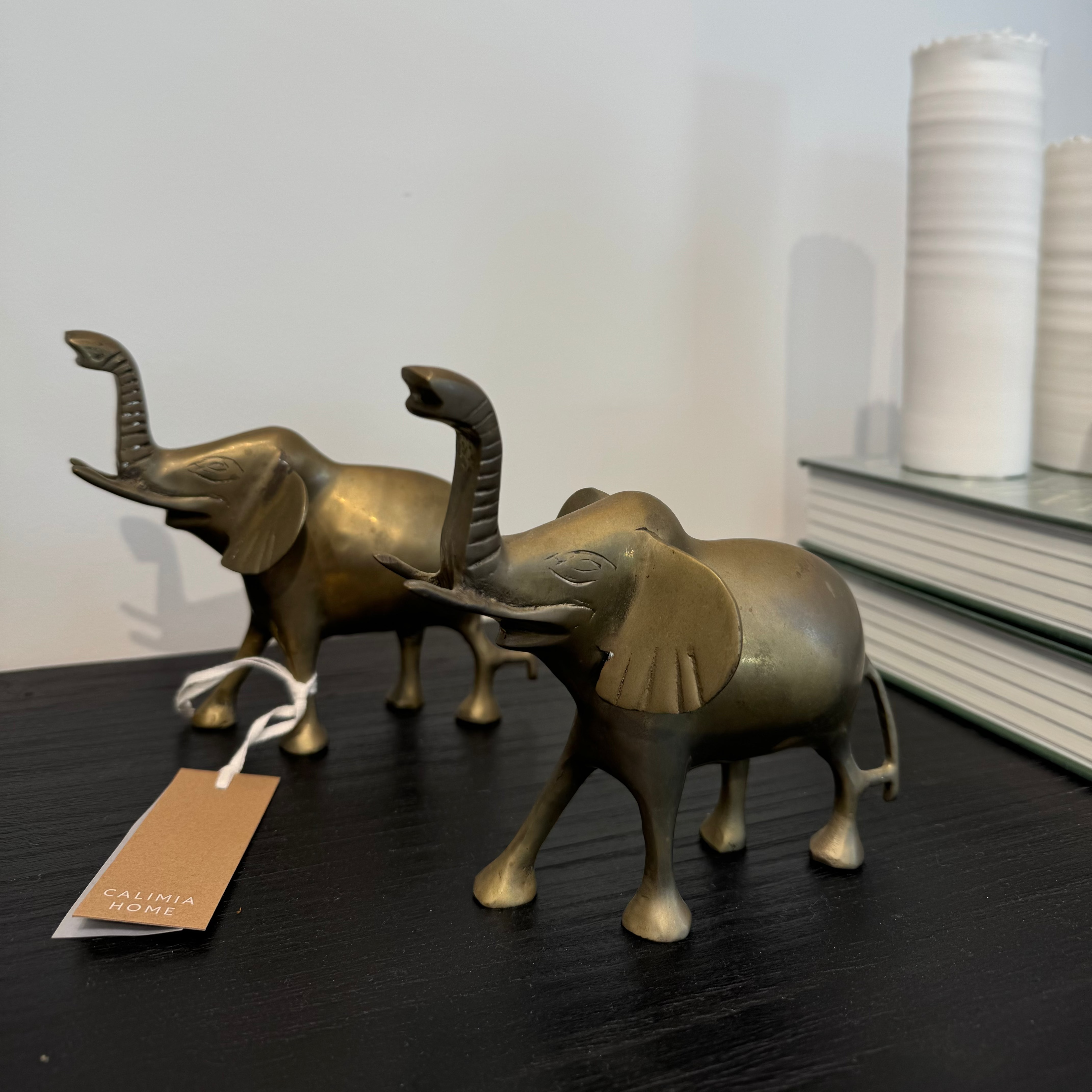Vintage Brass Elephants - Set of 2