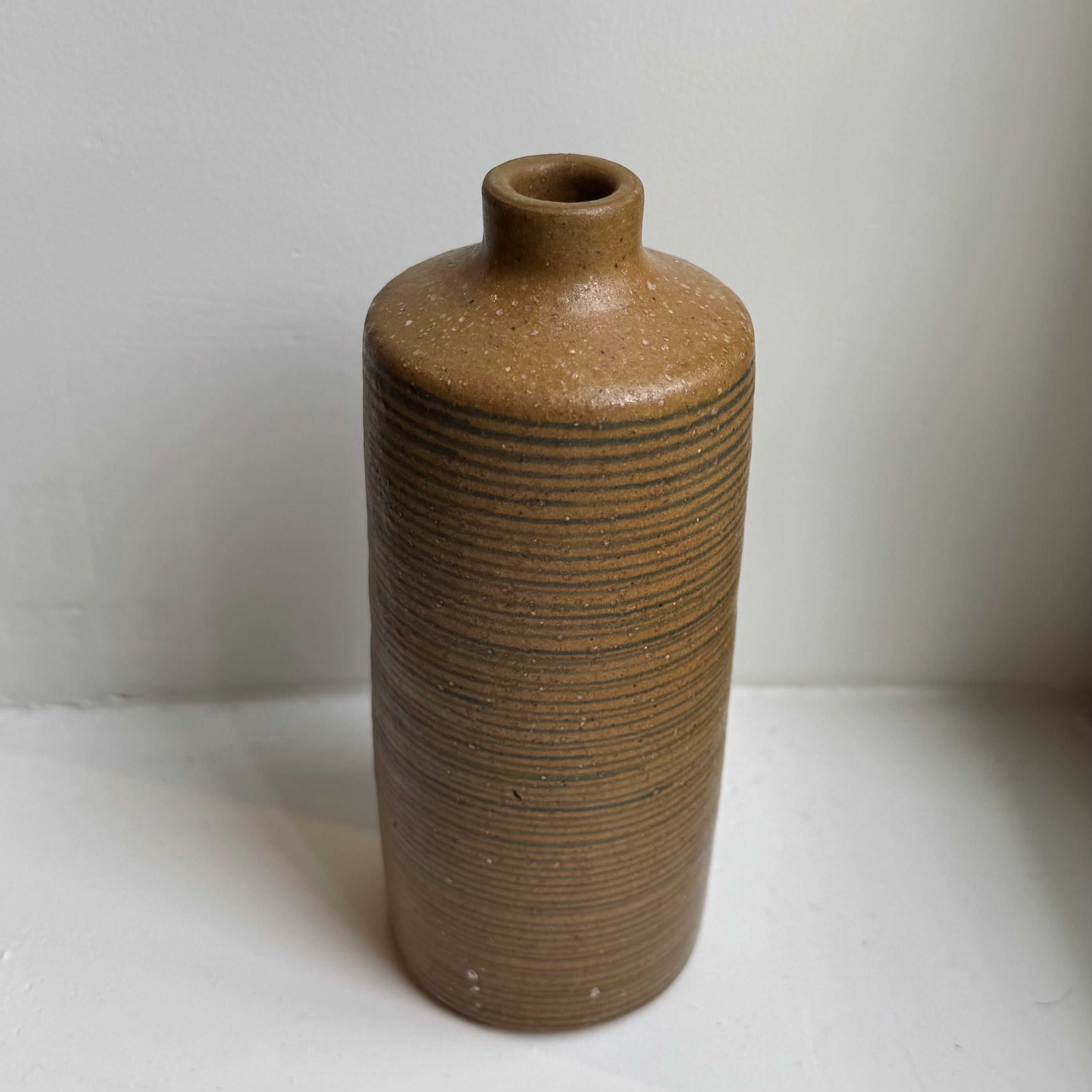 Vintage Ceramic Bud Vase - Blue Lines
