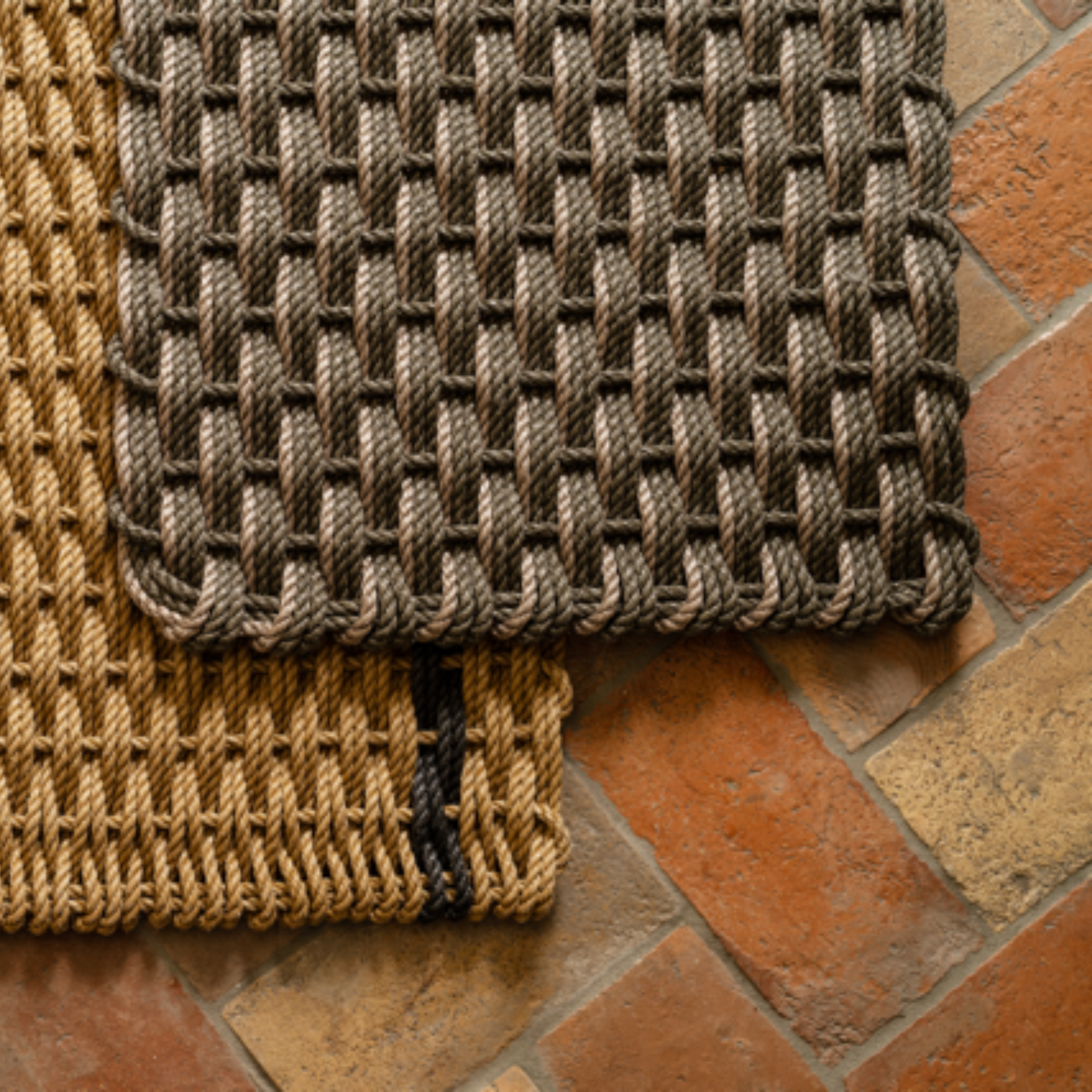 Woven Doormat - Mushroom & Sand