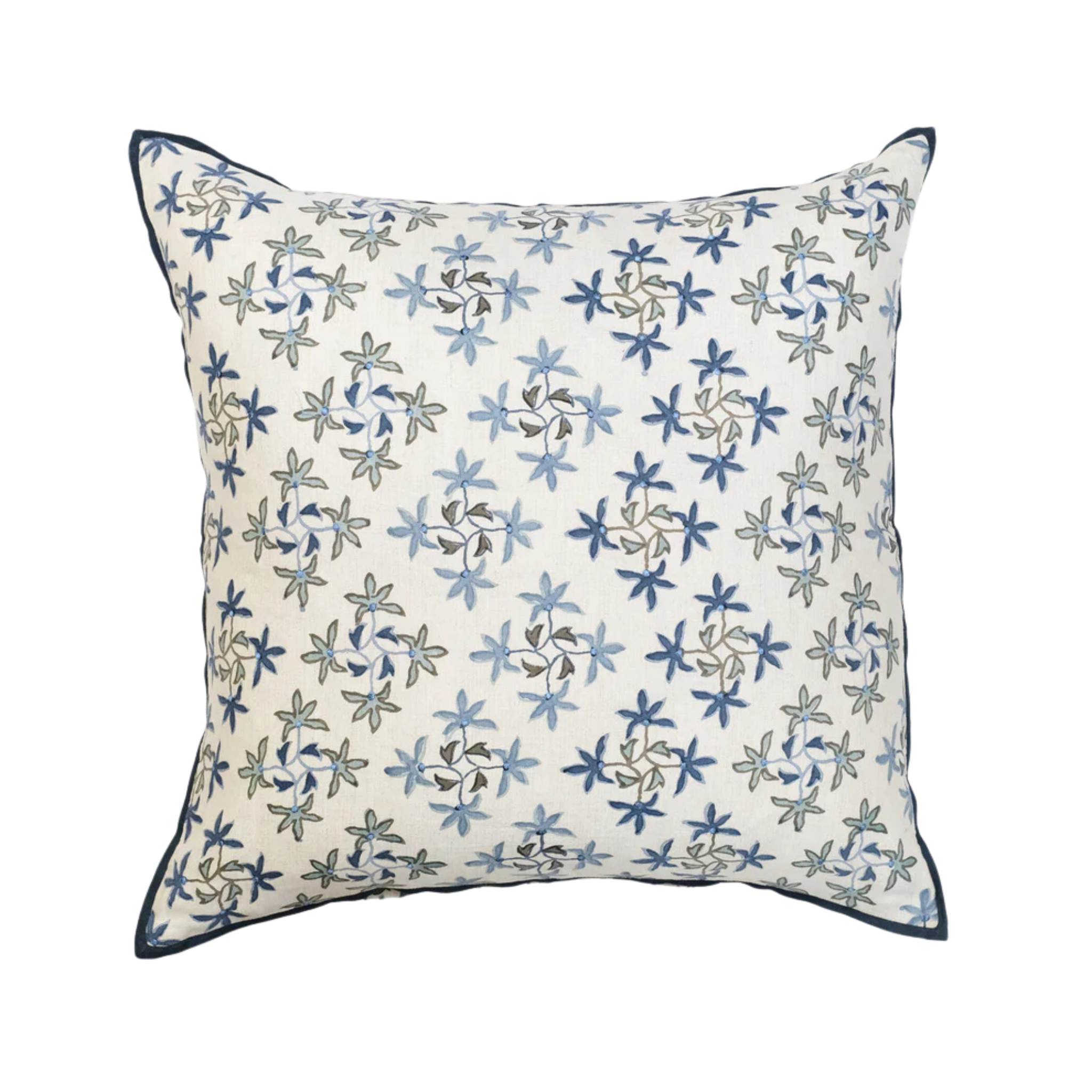 Celeste Lapis Pillow with Embroidery