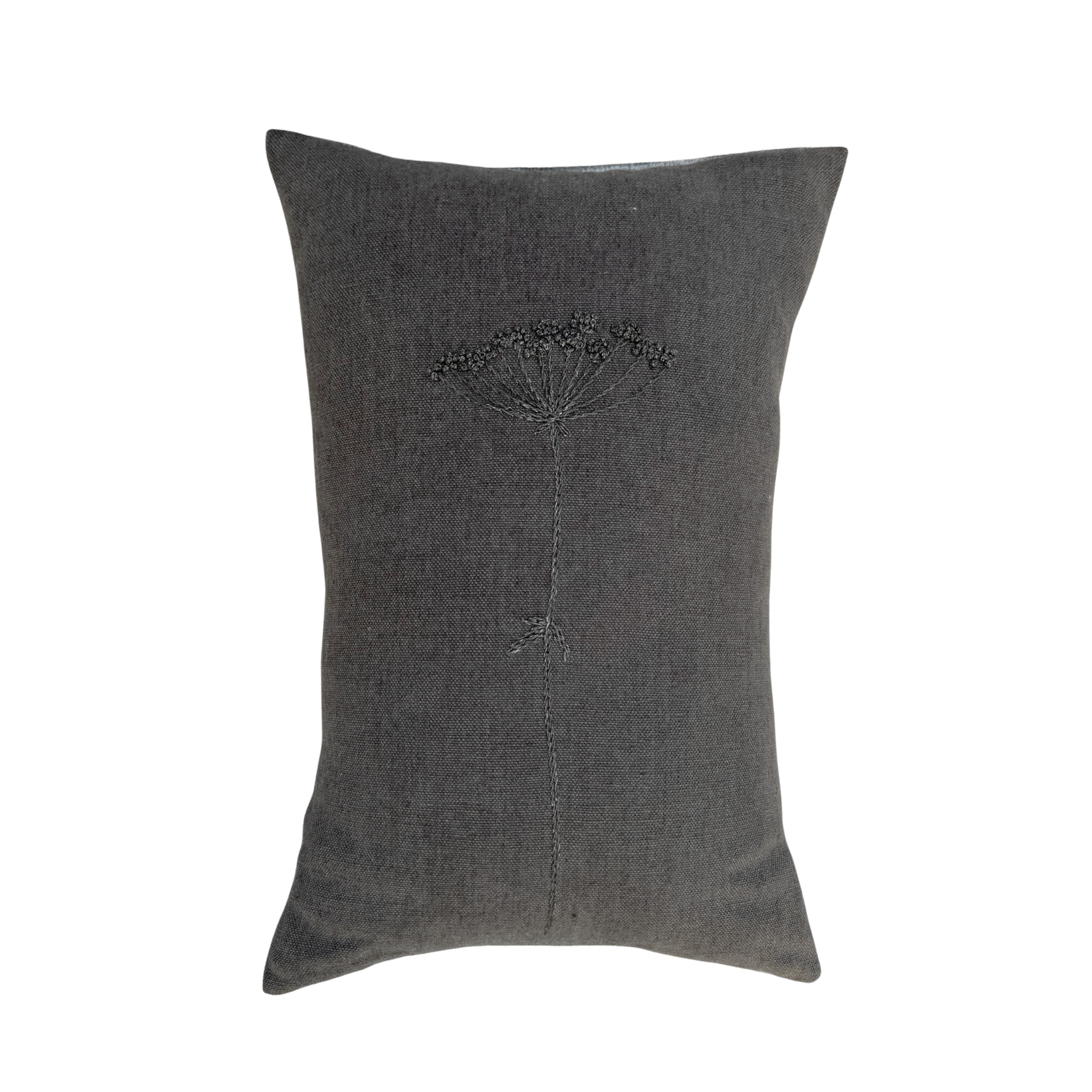 Wildflower Charcoal Lumbar Pillow