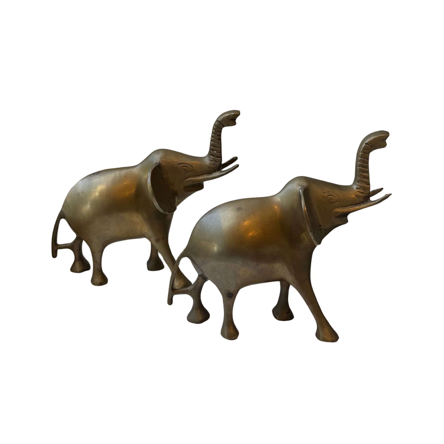 Vintage Brass Elephants - Set of 2