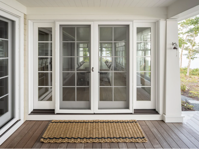 Wheat & Charcoal Stripe Woven Doormat