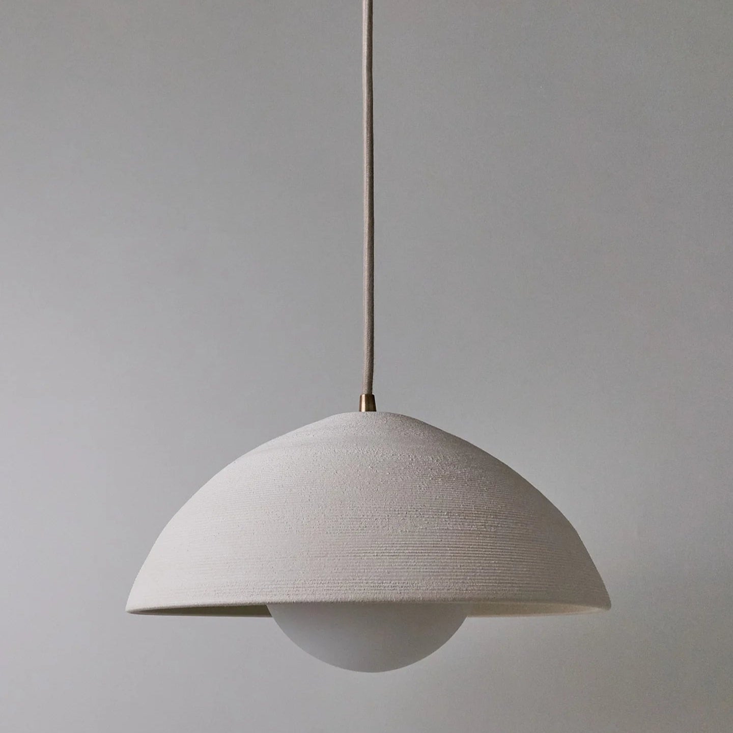 White pendant lamp on a gray background
