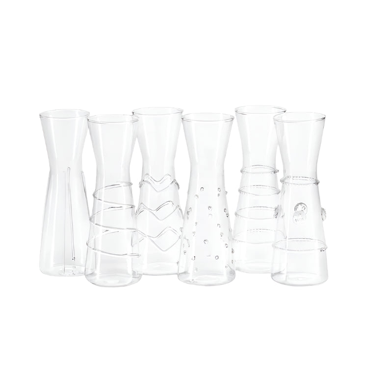 Assorted glass carafes with raised patterns – Zodax ZOCH-2621
