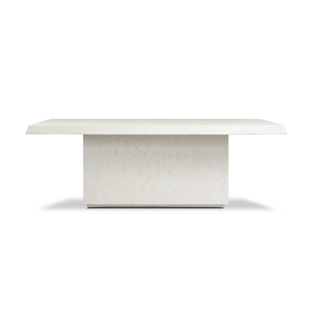 Avila Outdoor Dining Table in Aged White Concrete – front view