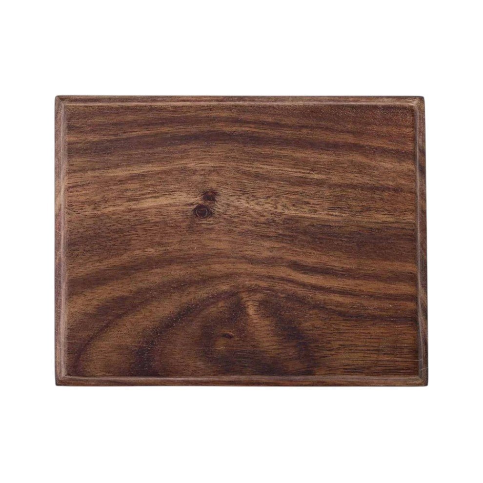 Sir Madam rectangular black siris wood serving slab with natural grain patterns for charcuterie and cheese