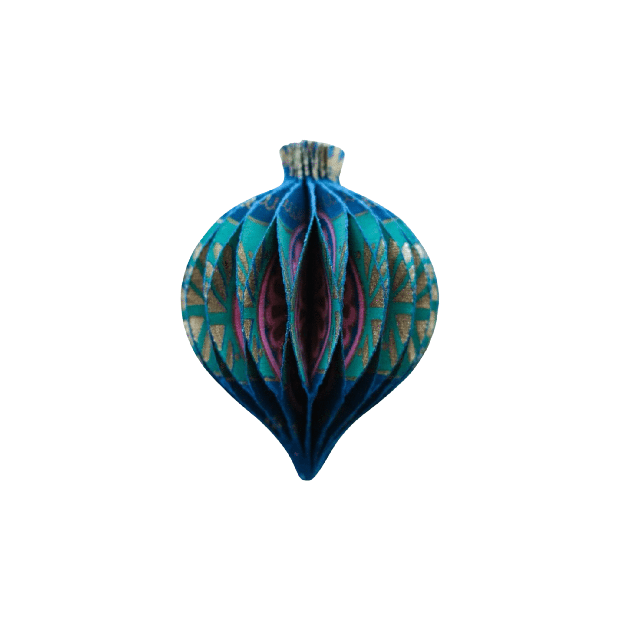 Blue Bauble Honeycomb Ornament