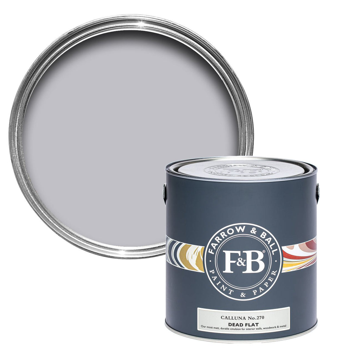 Farrow & Ball Calluna No.270 paint tin and color swatch