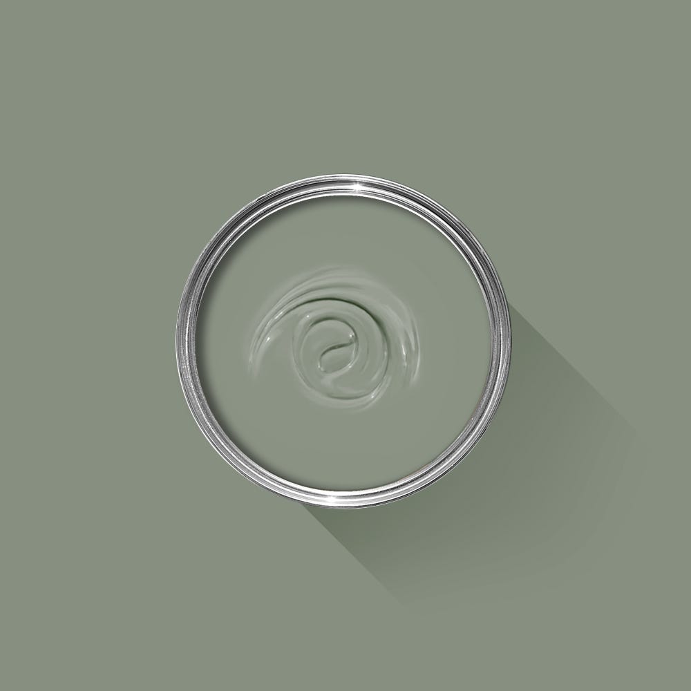 Card Room Green No.79 paint swirled in an open tin