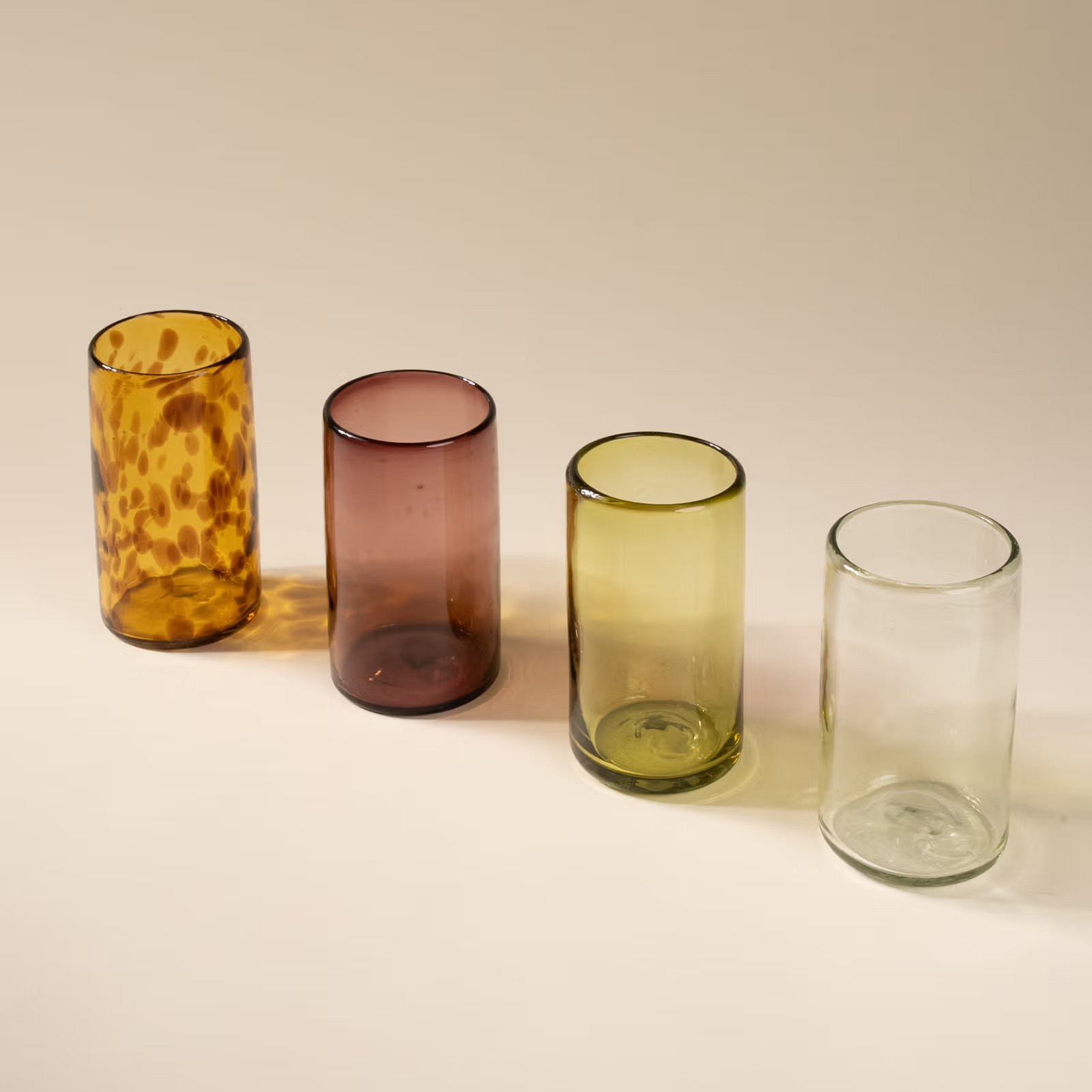 Recycled Handblown Glass Tumbler - Tortoise Tall