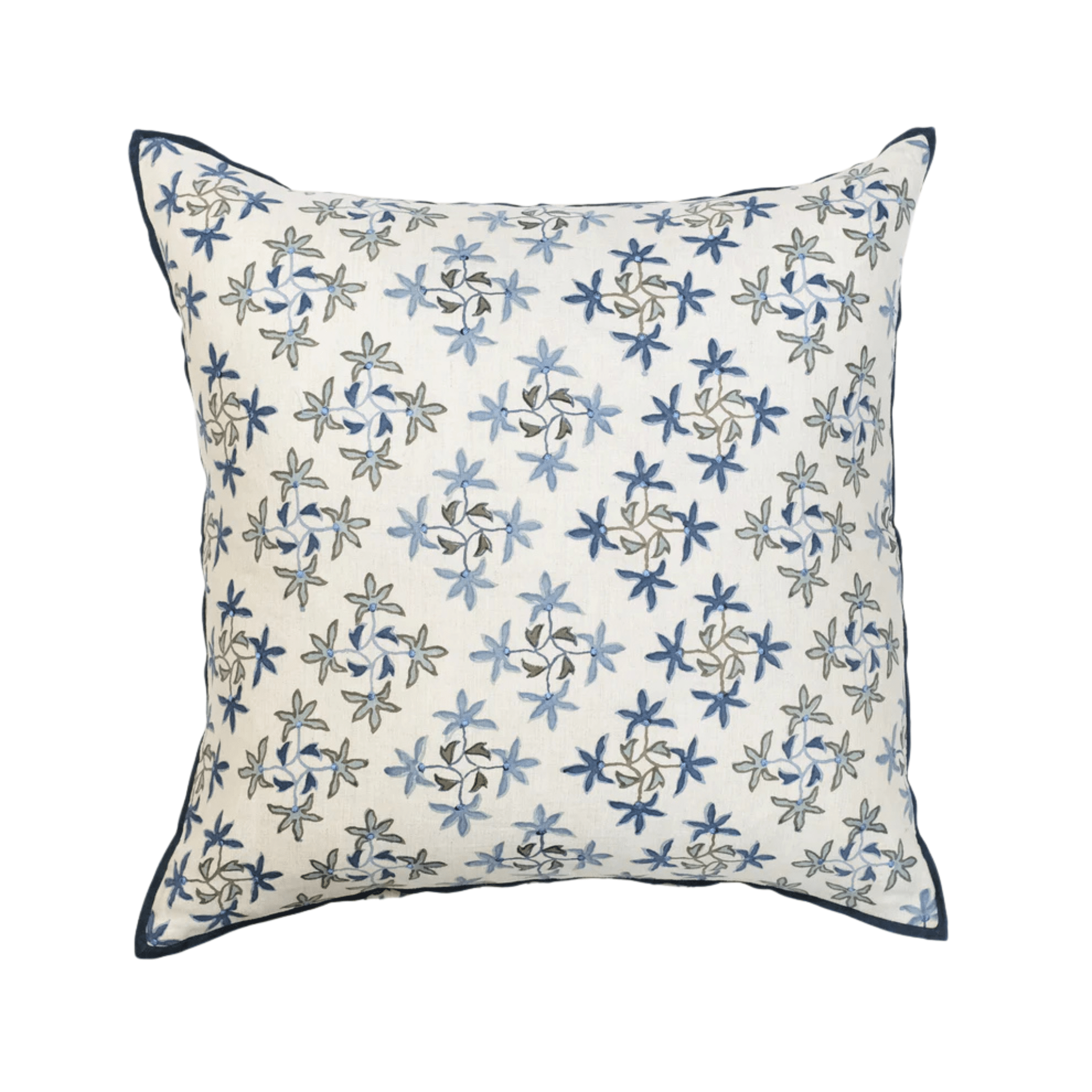 Celeste Lapis Pillow with Embroidery