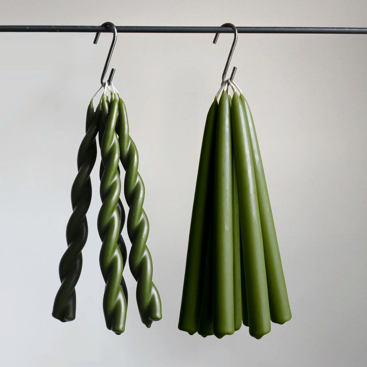 Dining Candle Pair, Nettle by WAX Atelier, hand-dipped beeswax, view 2