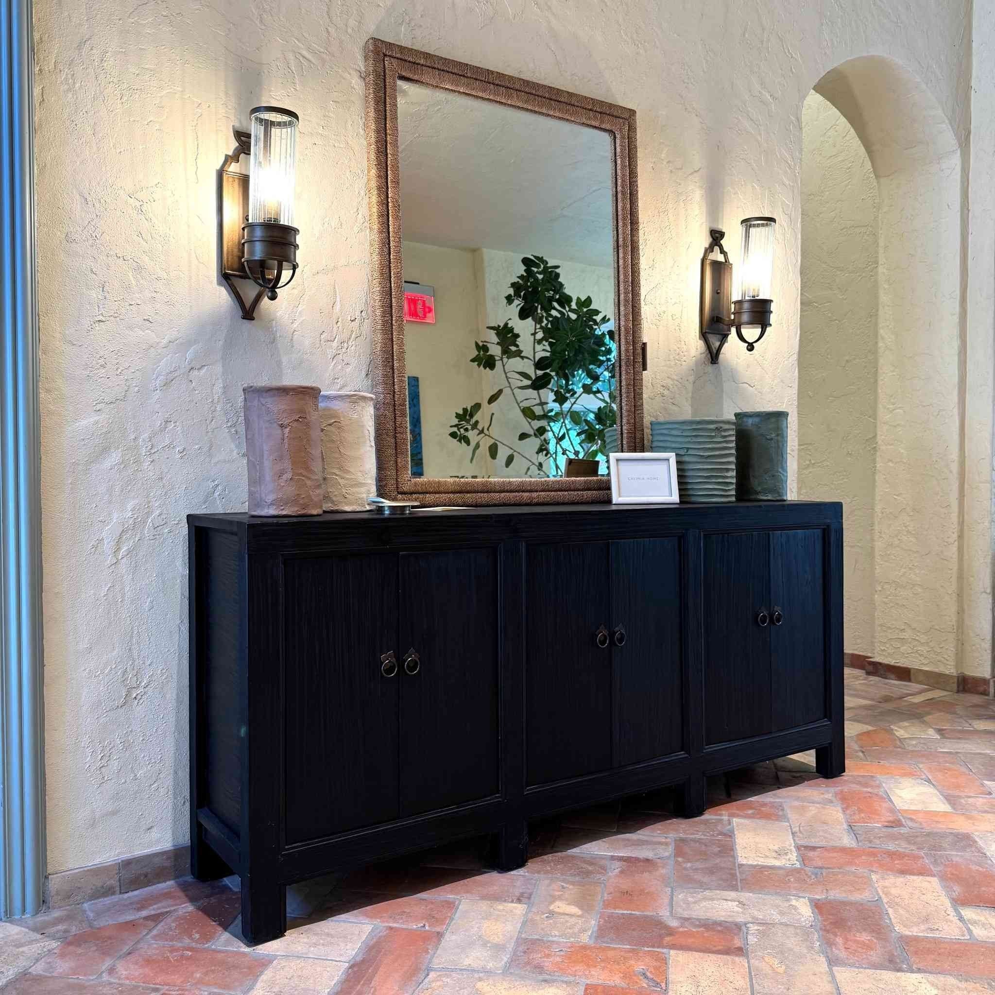Elm Gansu buffet in black — full front view