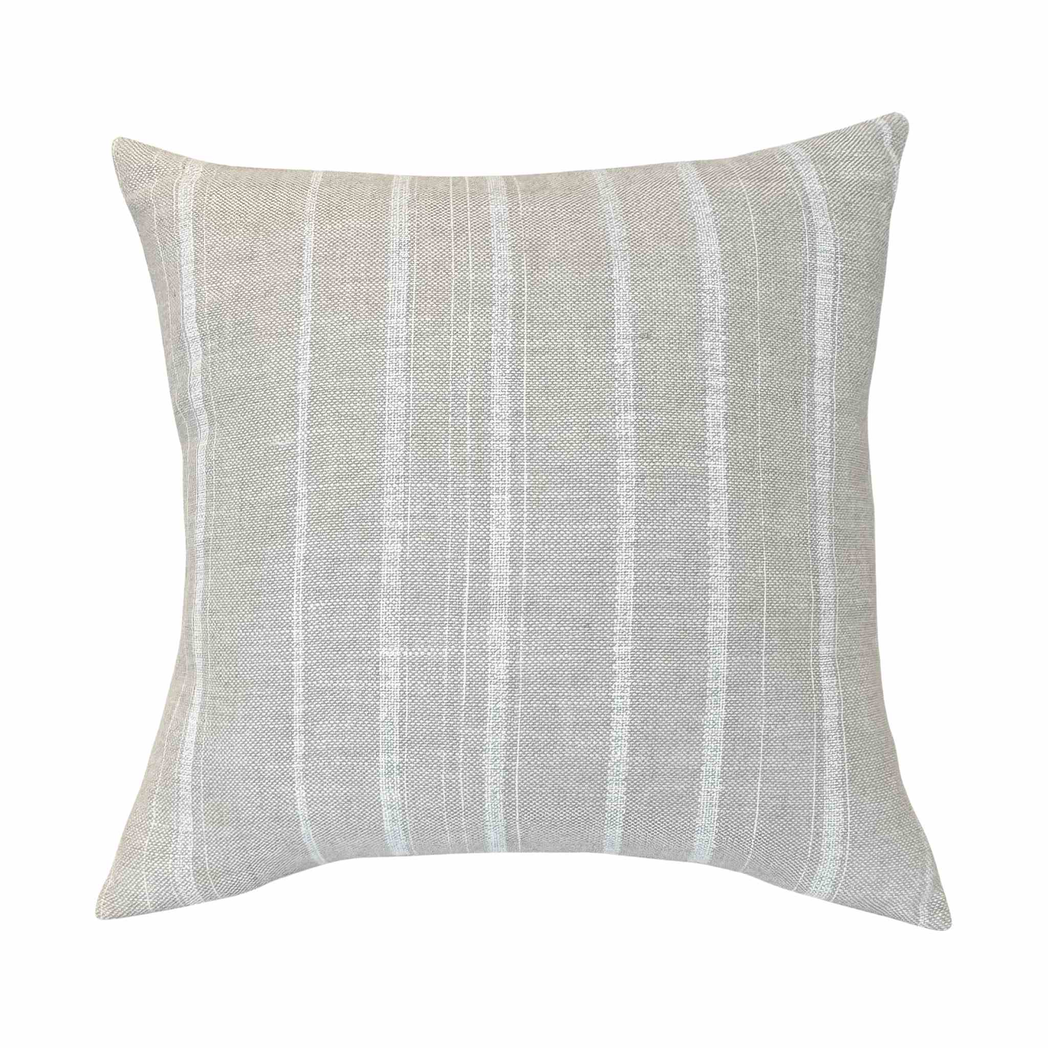 Emil Striped Pillow by One Bi One — Fermoie striped linen, 22 × 22 in, handcrafted in Gothenburg, Sweden