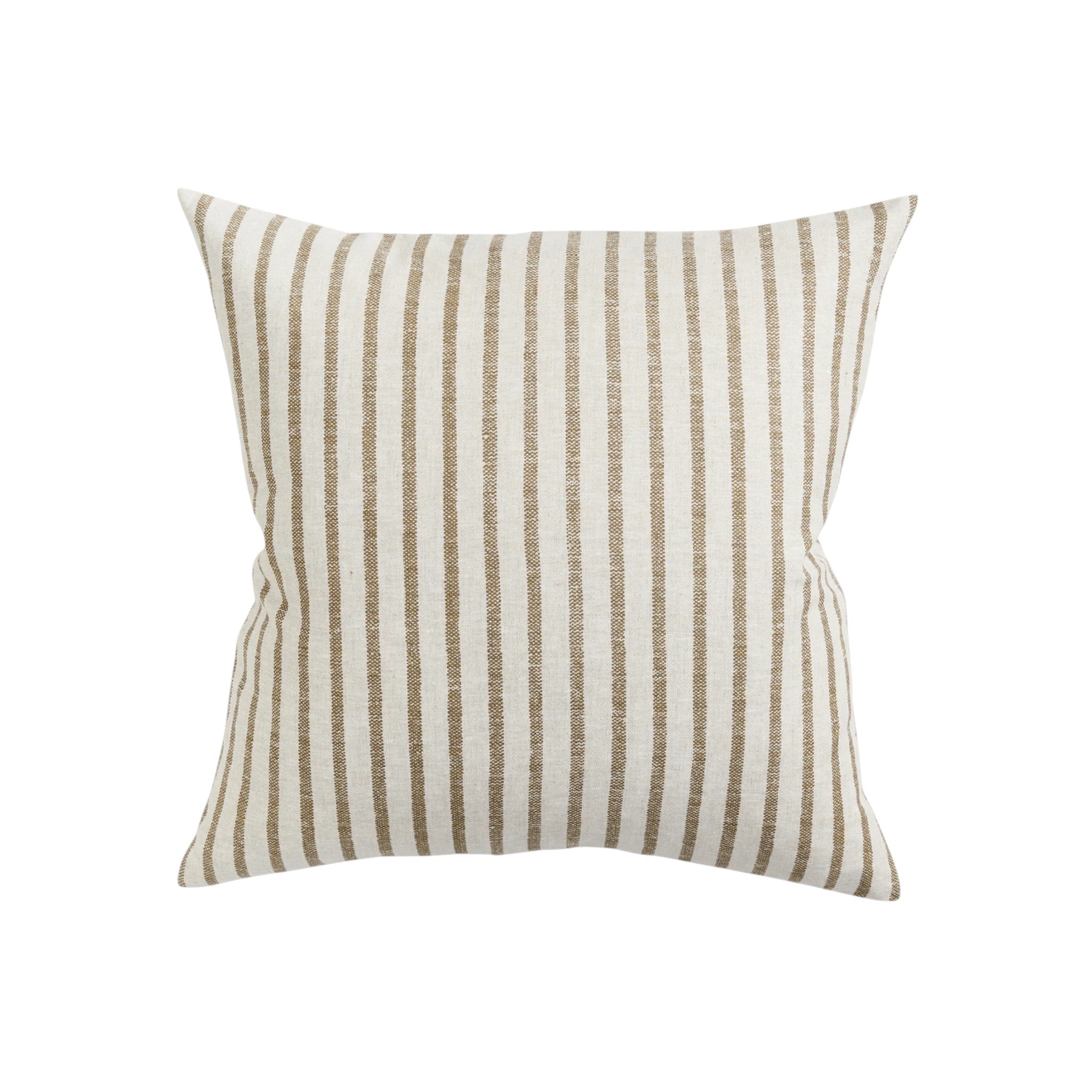 Walter G Kythira washed pistachio striped throw pillow with knife-edge and hidden zipper, includes feather insert.