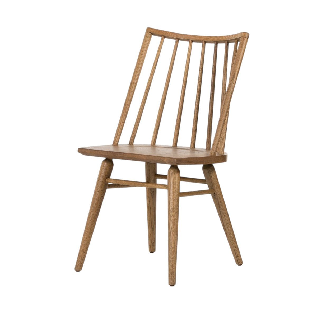 Calimia Home Lewis Windsor chair in wire-brushed oak with a contemporary spindle back design