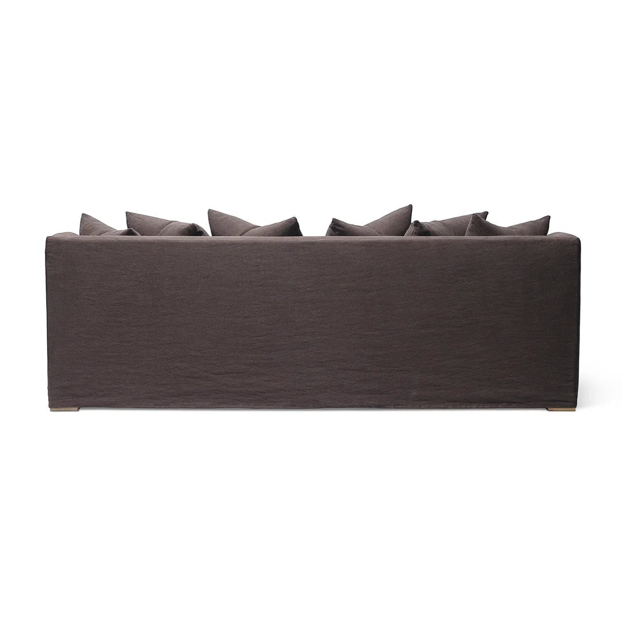Calimia Home Marie Slope Sofa in dark grey Belgian linen with a slipcovered design and back cushions