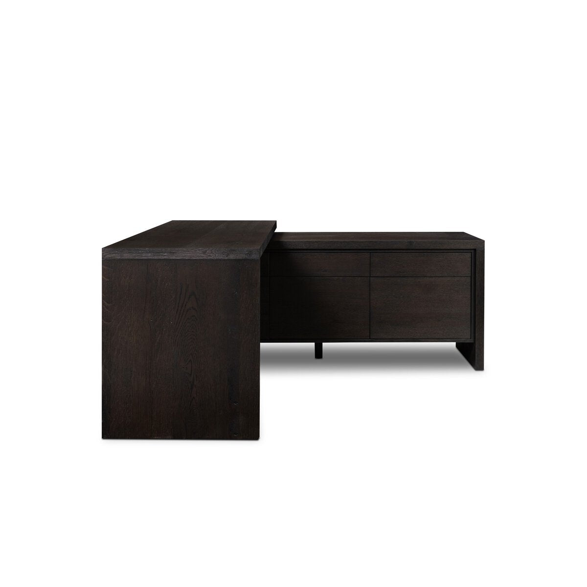 Noah Rotating Desk in Smoked Black Oak – front view