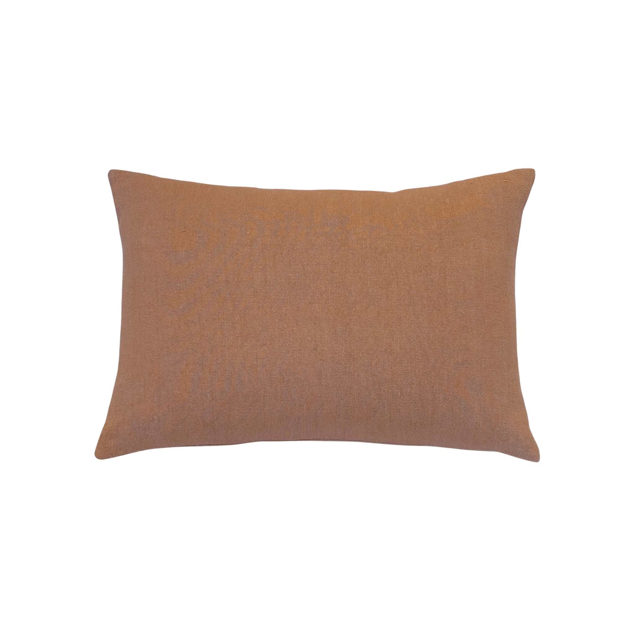 Sander Terracotta Lumbar Pillow by One Bi One — soft Belgian linen in warm terracotta, 20 × 14 in, handcrafted in Gothenburg, Sweden