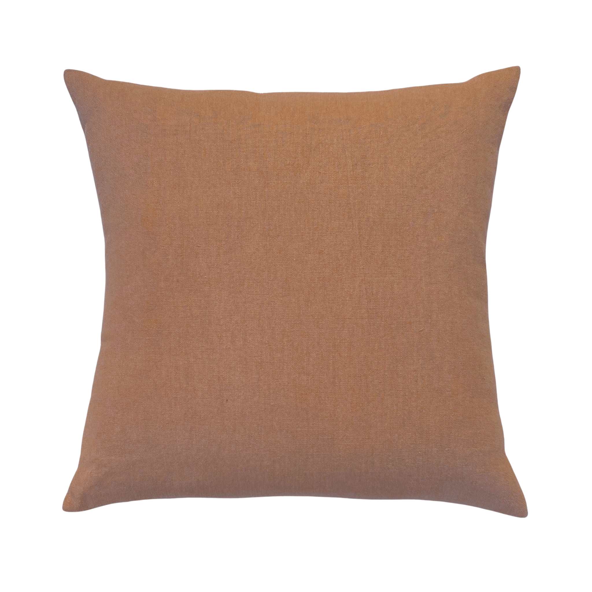 Sander Terracotta Pillow by One Bi One — Belgian linen in terracotta, 22 × 22 in., handcrafted in Gothenburg, Sweden