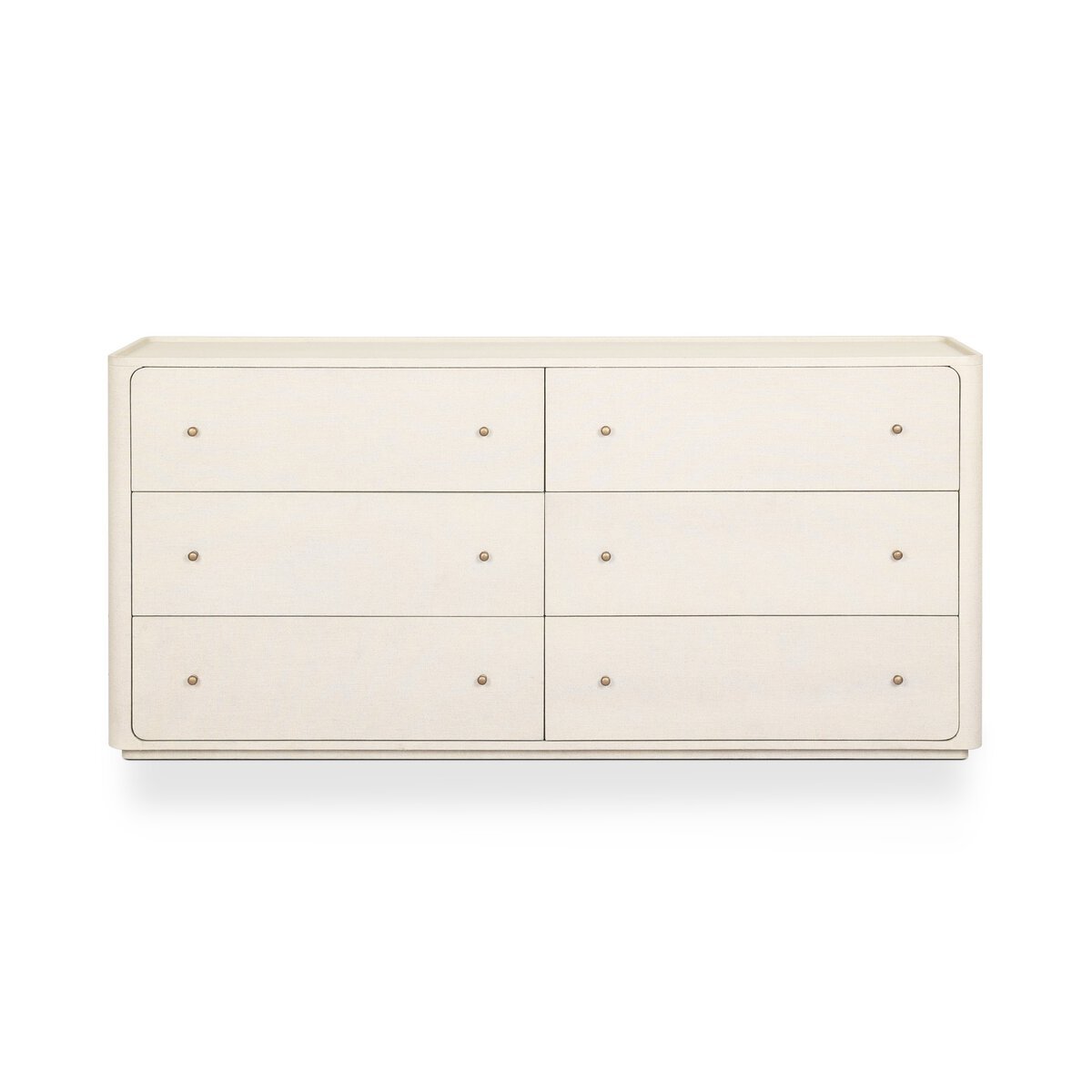 Paula 6-Drawer Dresser in Beige Painted Linen – front view