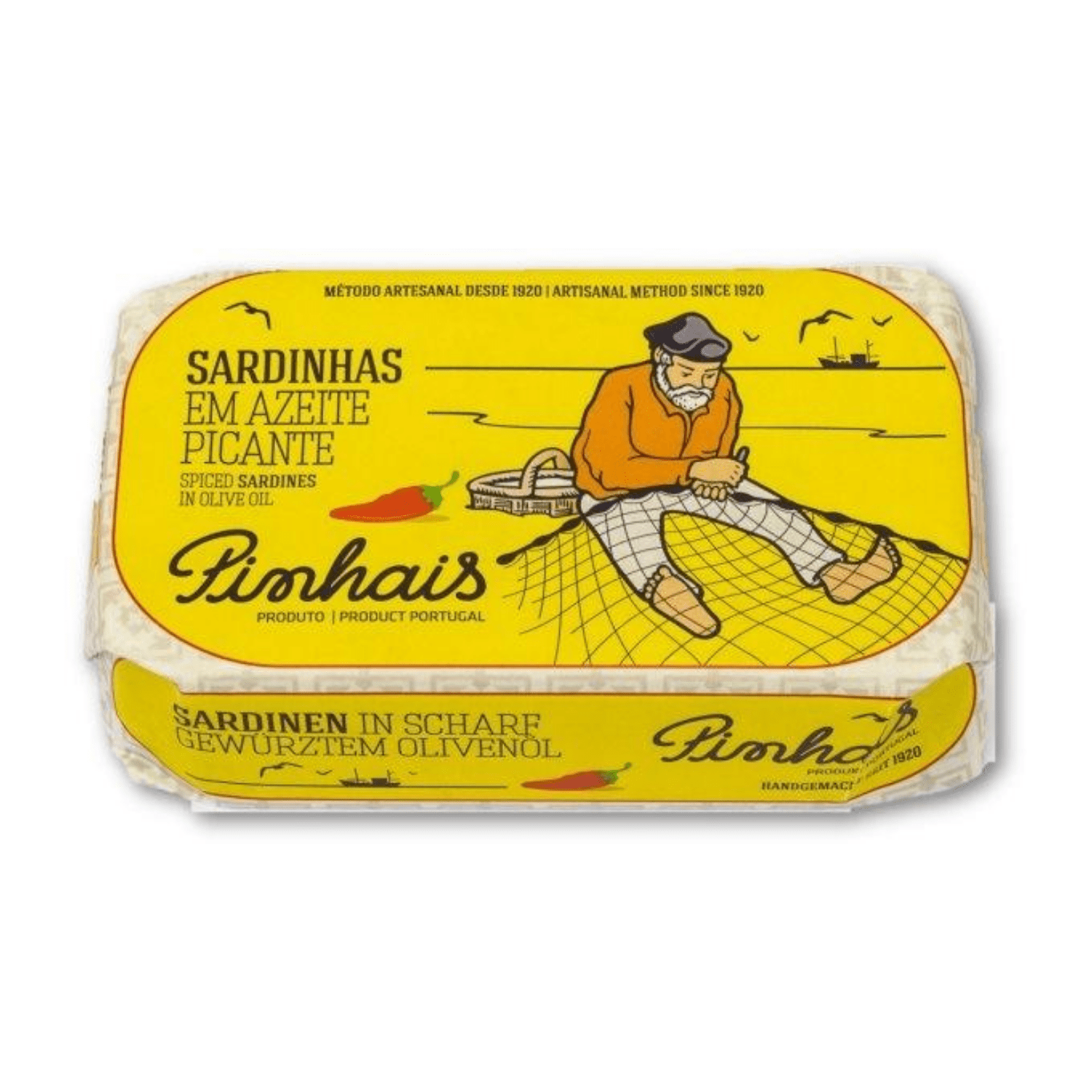 Pinhais spiced sardines in olive oil, Portuguese tin