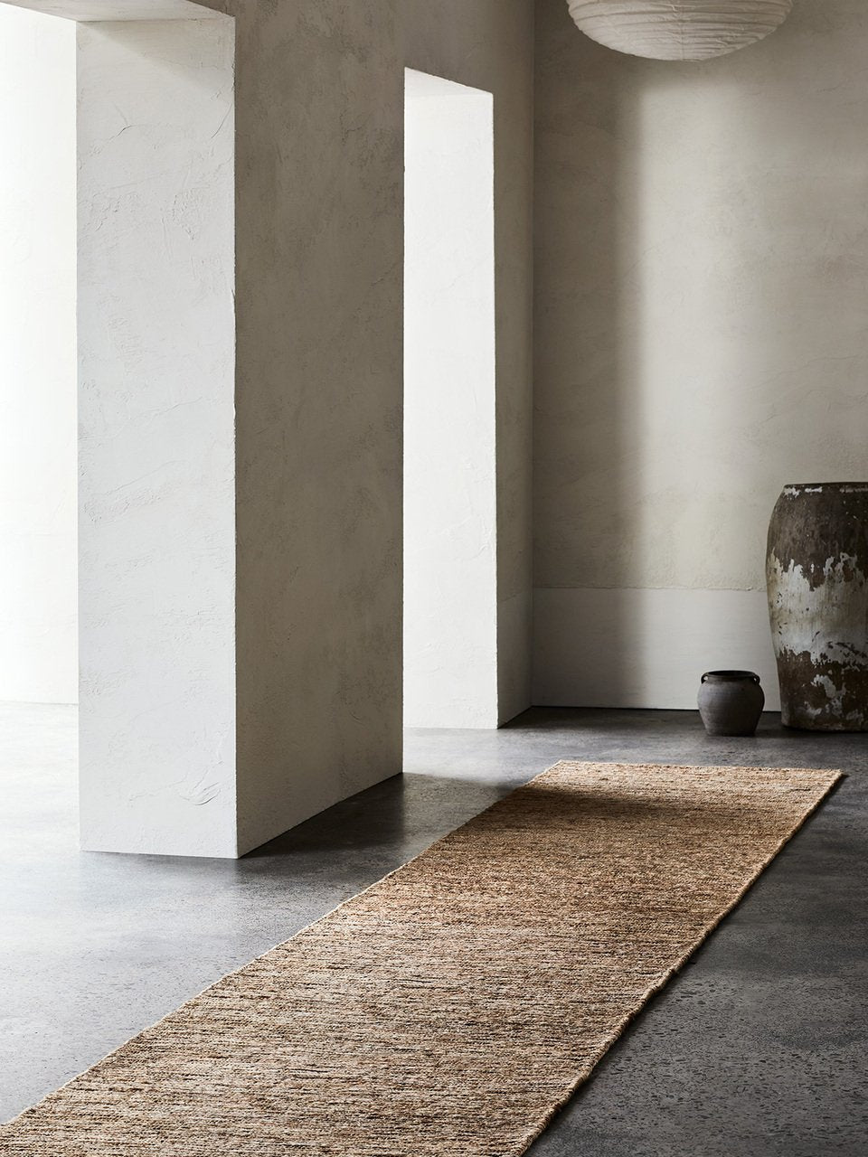 River Runner by Armadillo, handwoven jute rug, styled in a room at Calimia Home